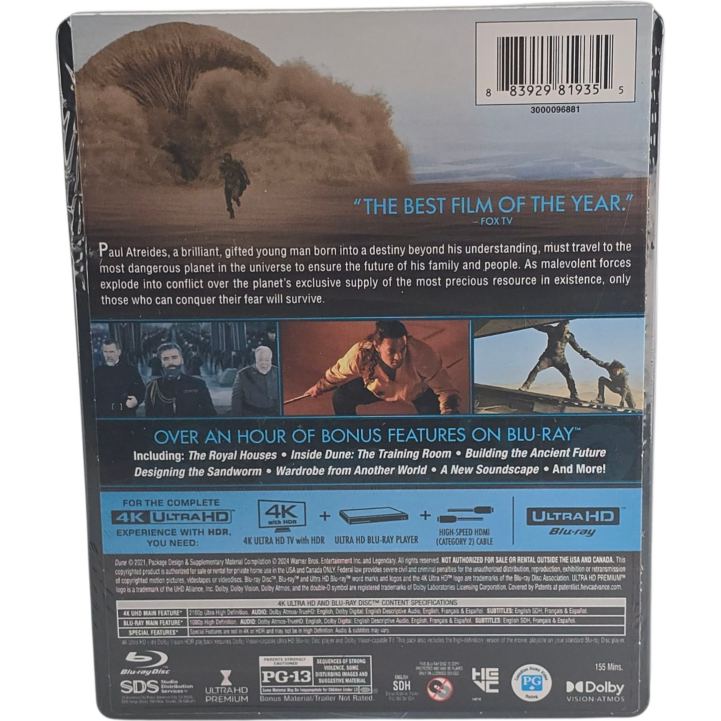 Dune : Steelbook 4K Ultra HD + Blu-ray Glow in the Dark Art Timothée Chalamet Zone A.2