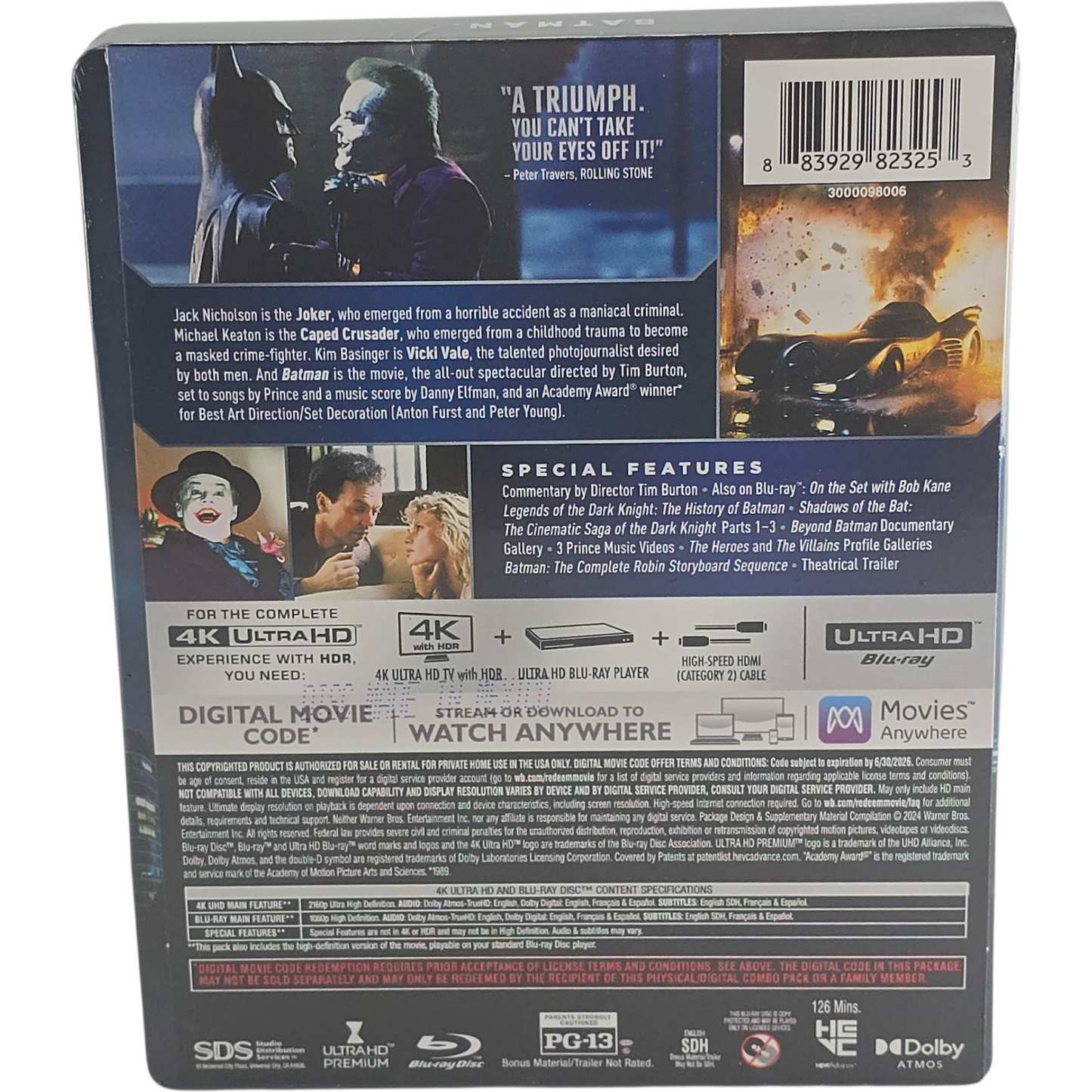 Batman SteelBook 4K Ultra HD + Blu-ray Michael Keaton, Jack Nicholson Zone A