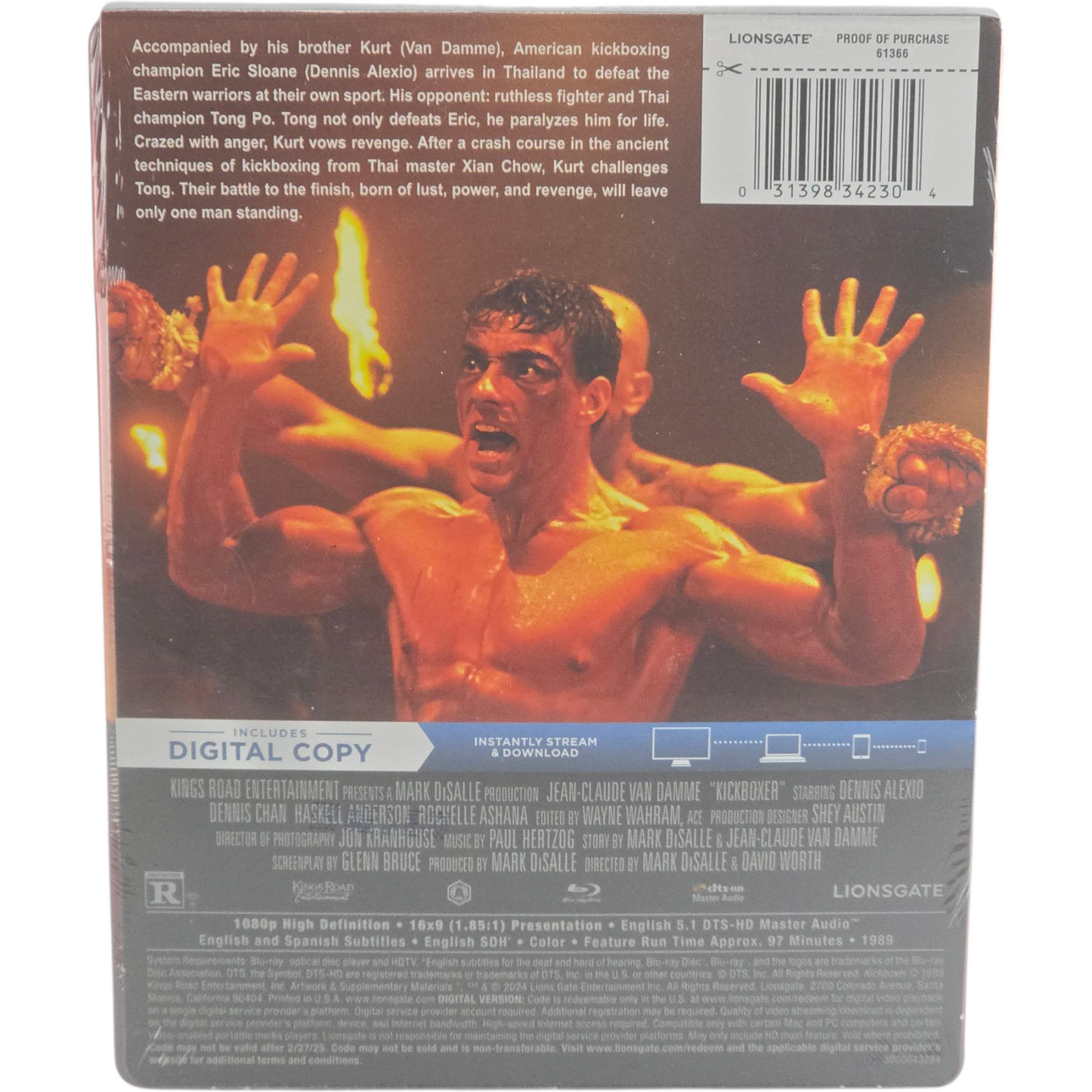 Kickboxer 1989 Blu-ray Steelbook Jean-Claude Van Damme 2024 Wal-Mart Exclusif A
