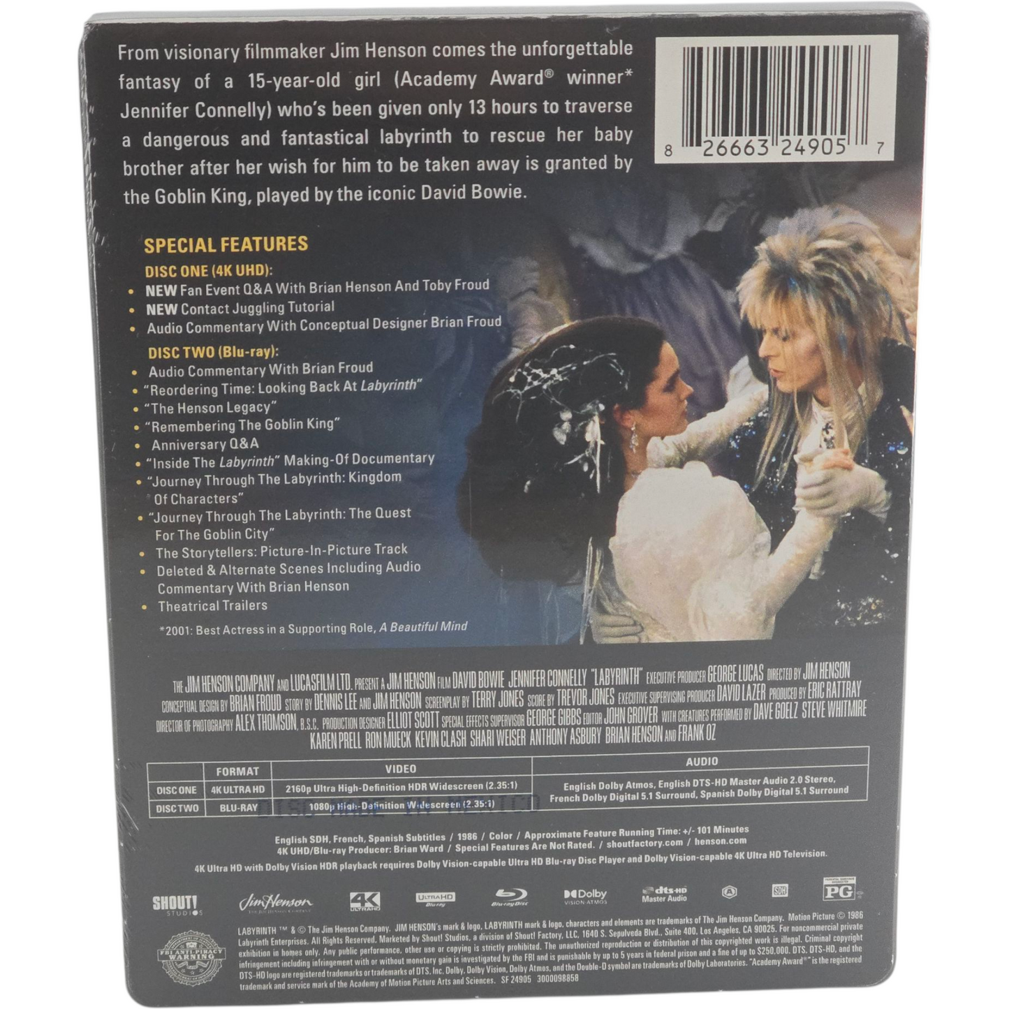 Labyrinth 1986  SteelBook 4K Ultra HD + Blu-ray Jim Henson , David Bowie Zone A