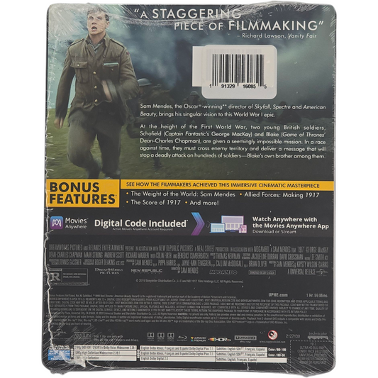 1917 SteelBook 4K + Blu-ray Débossé Import USA VF Sam Mendes George MacKay
