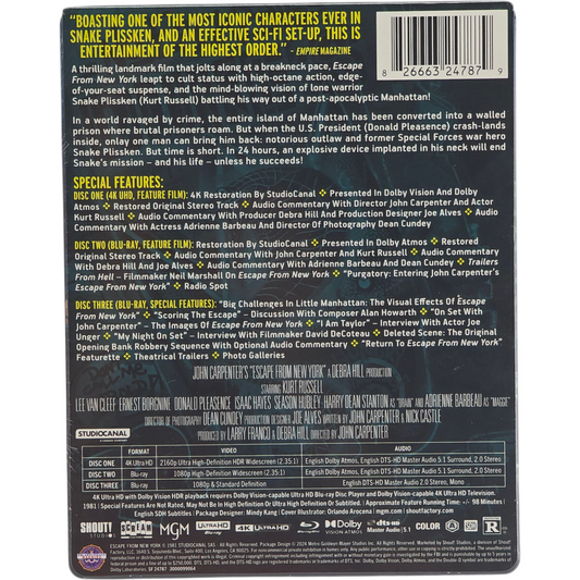 Escape from New York (1981) – SteelBook 4K Ultra HD + Blu-ray