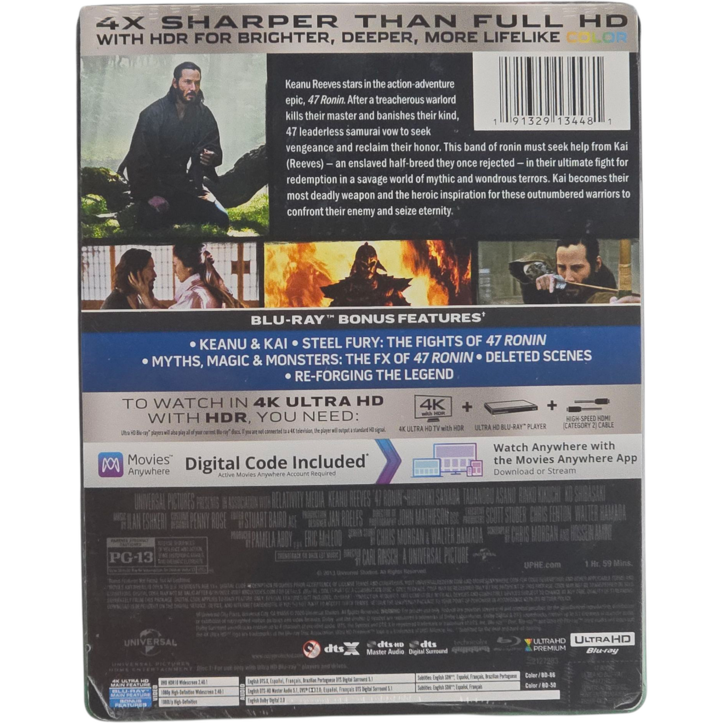 47 Ronin SteelBook 4K Ultra HD + Blu-ray + Digital Édt ltd Keanu Reeves Zone A