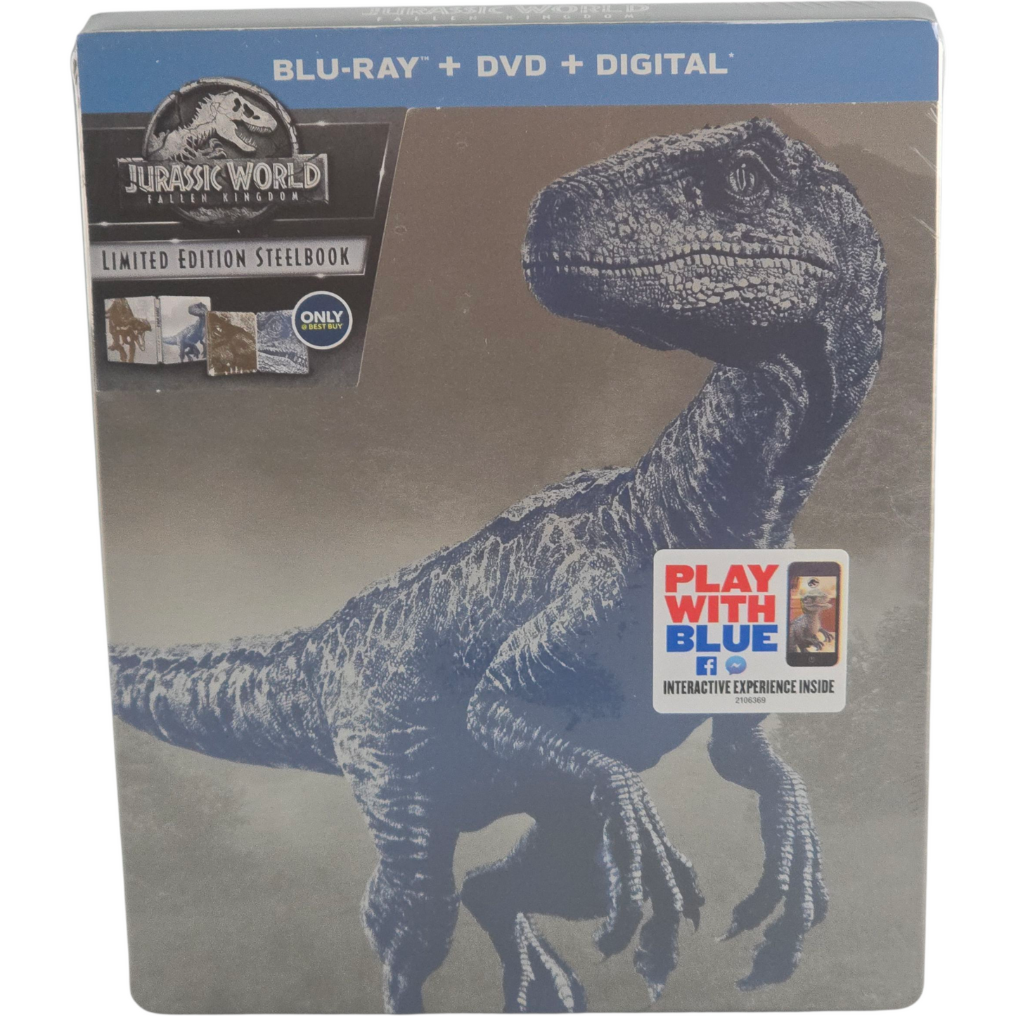 Jurassic World: Fallen Kingdom Blu-ray + DVD SteelBook Chris Pratt 2018 A