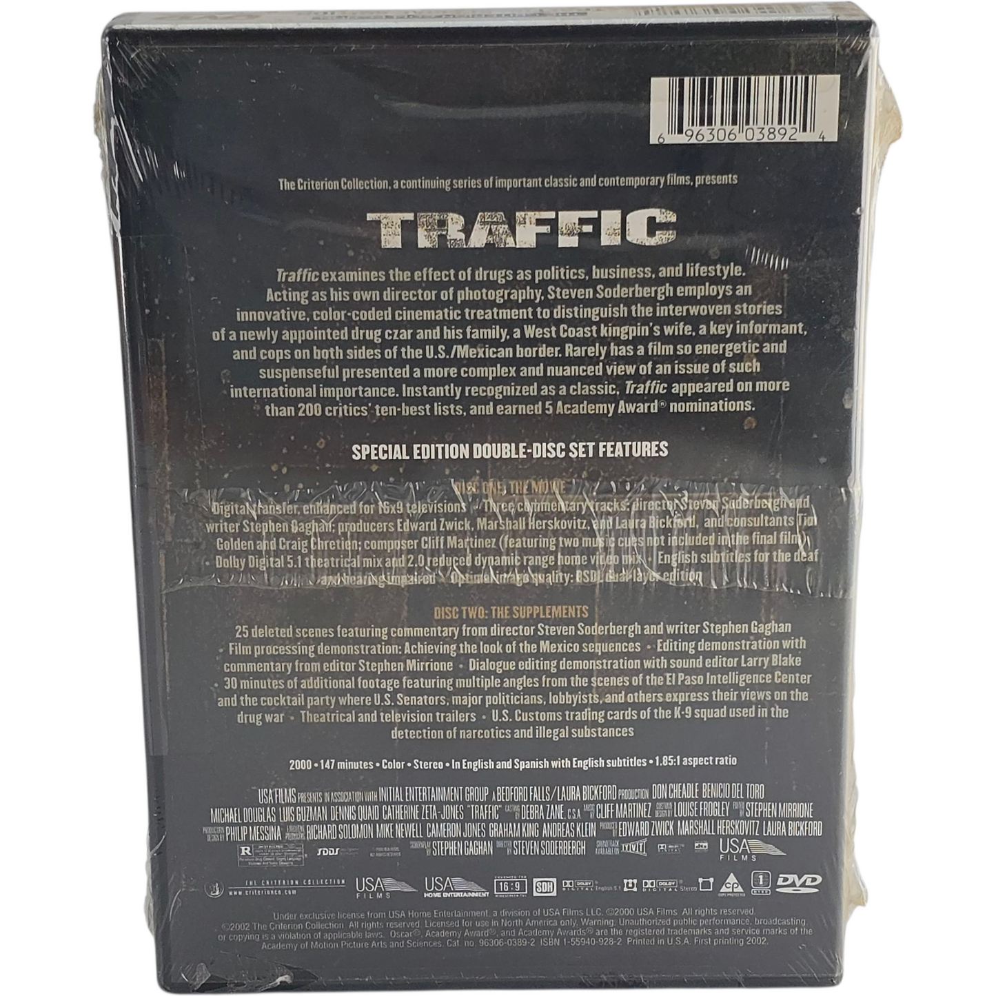 Traffic DVD Criterion Collection Michael Douglas, Benicio Del Toro Région 1 V0