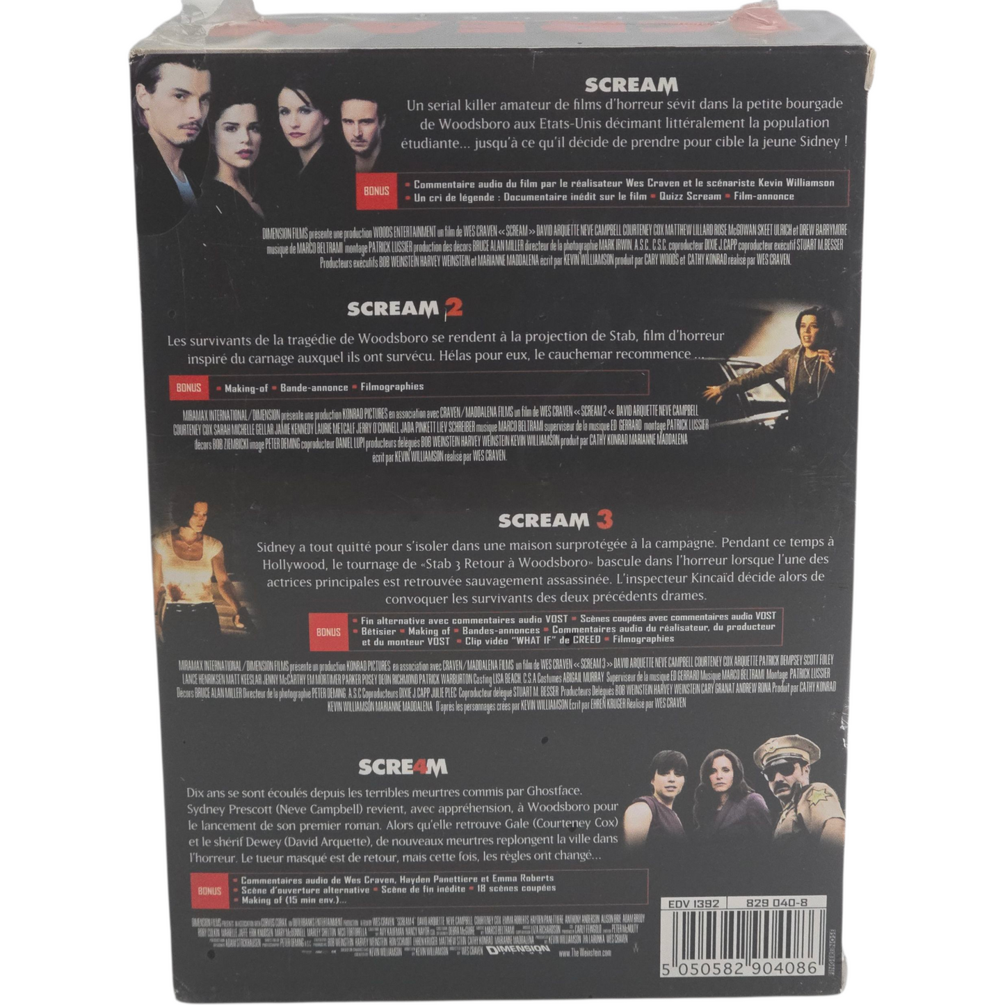 Scream – La Saga 4 Films Collection DVD  Wes Craven   Zone B