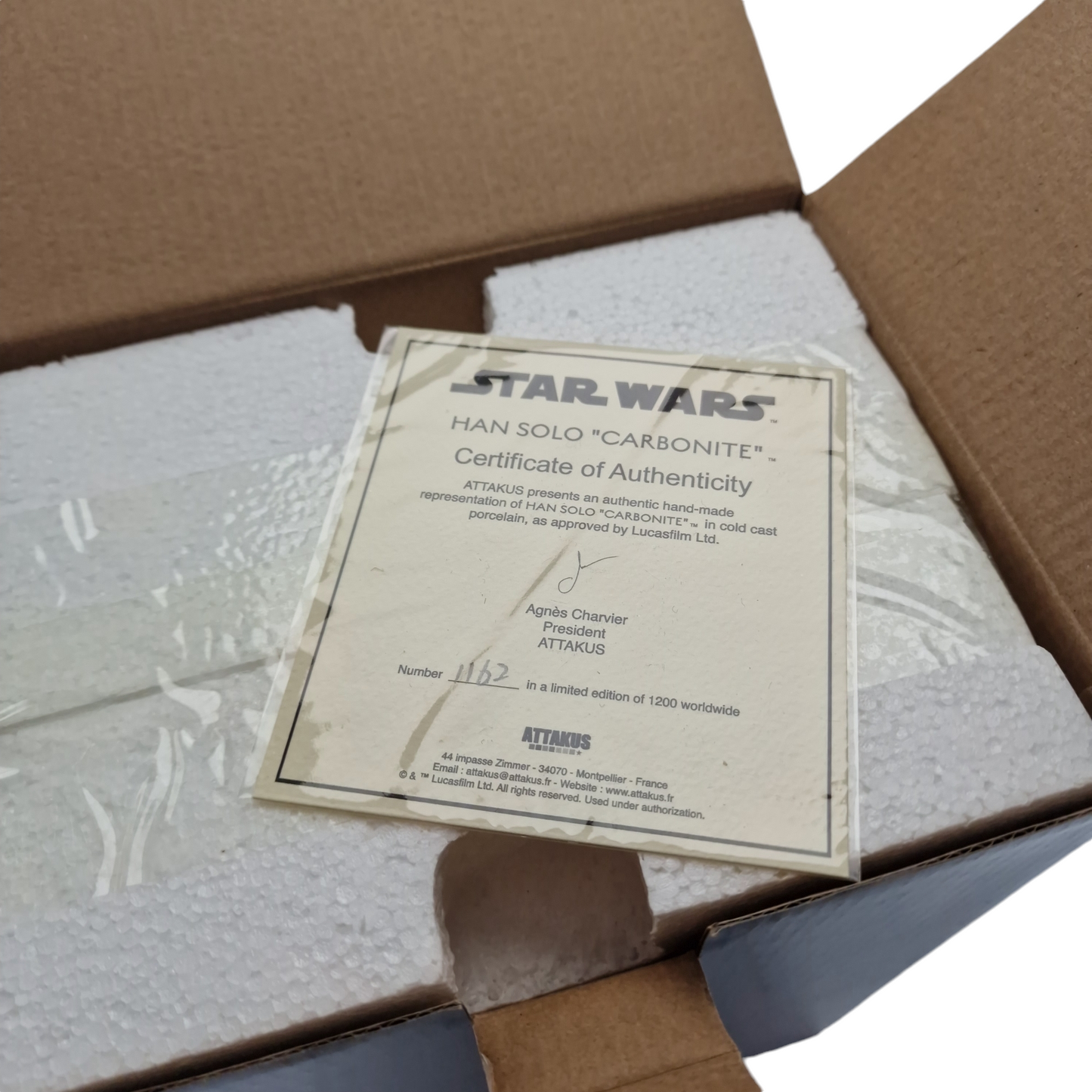 Star Wars - Han Solo "Carbonite" élite Collection Limitée 1200 Ex Statuette 18cm avec socle