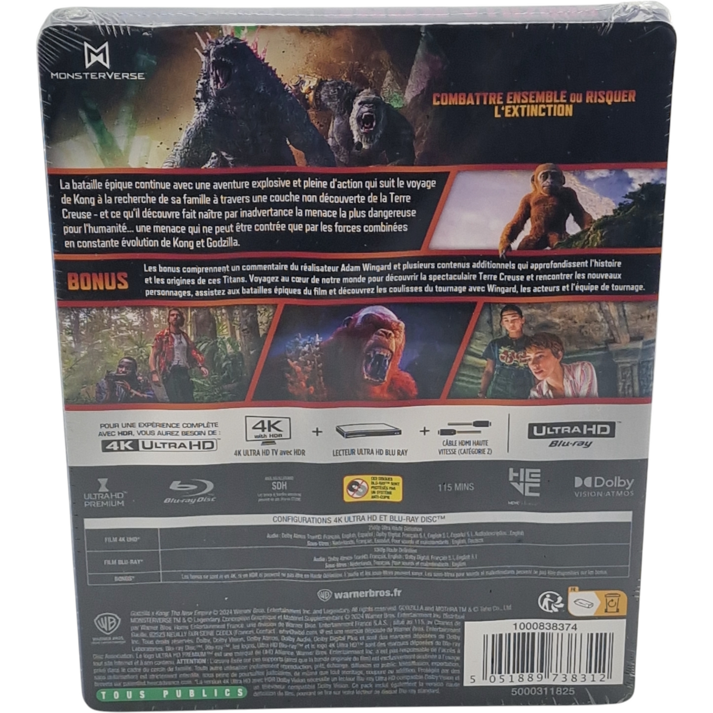 Godzilla x Kong : Le Nouvel Empire : 4K Ultra HD + Blu-ray SteelBook Libre