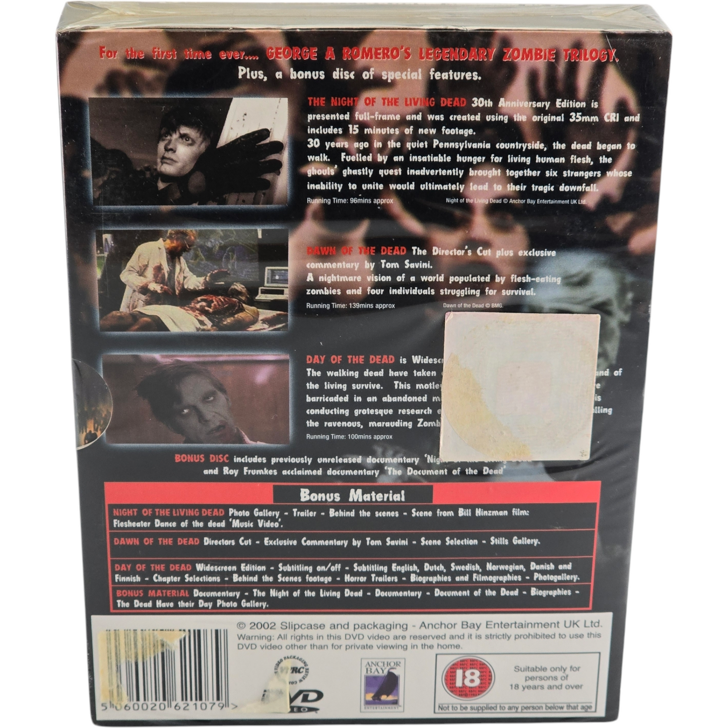 Trilogy of the Dead George A. Romero's DVD 4 Movies Zone 2