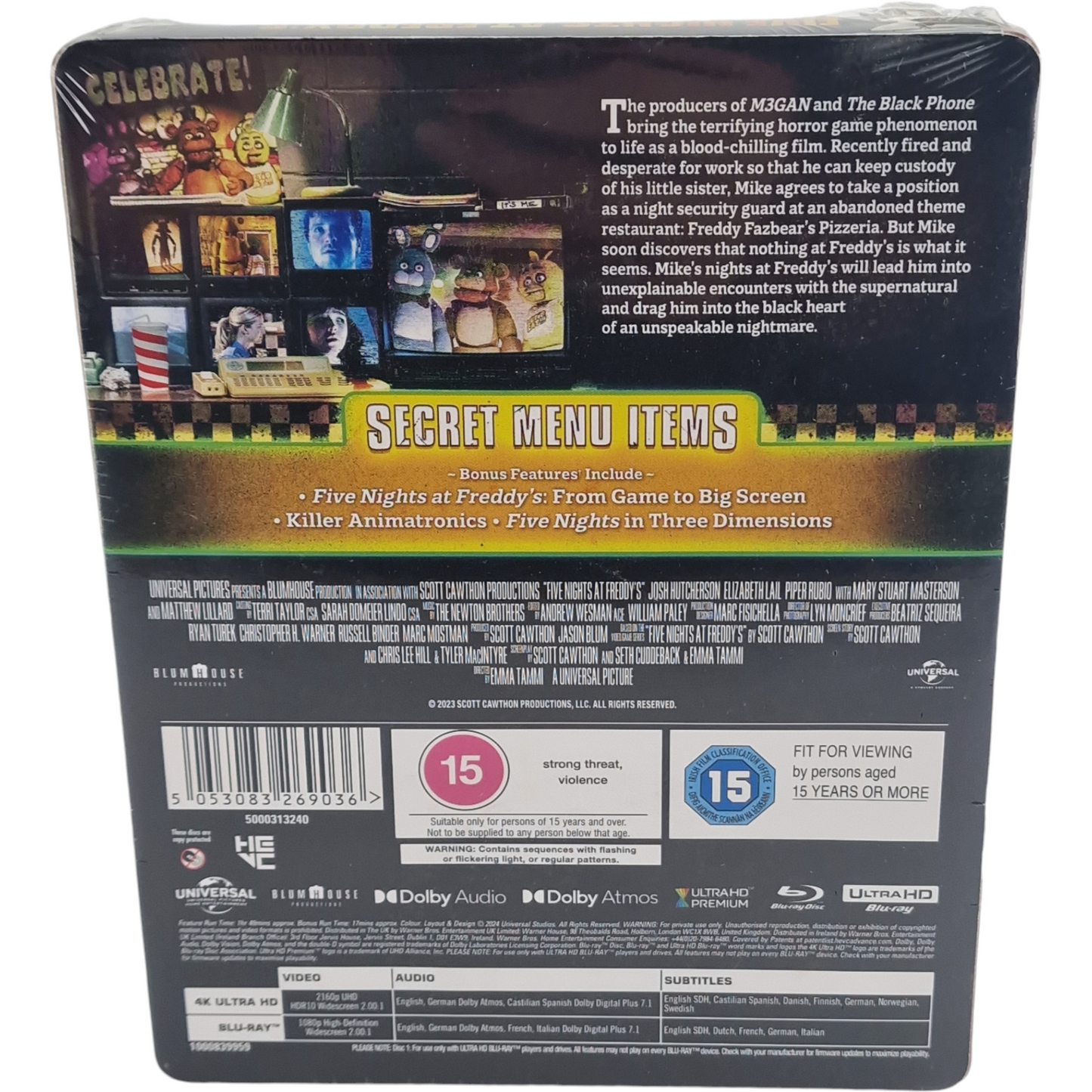 Five Nights at Freddy's 4K Ultra HD+Blu-ray Steelbook Édition limitée Zone B