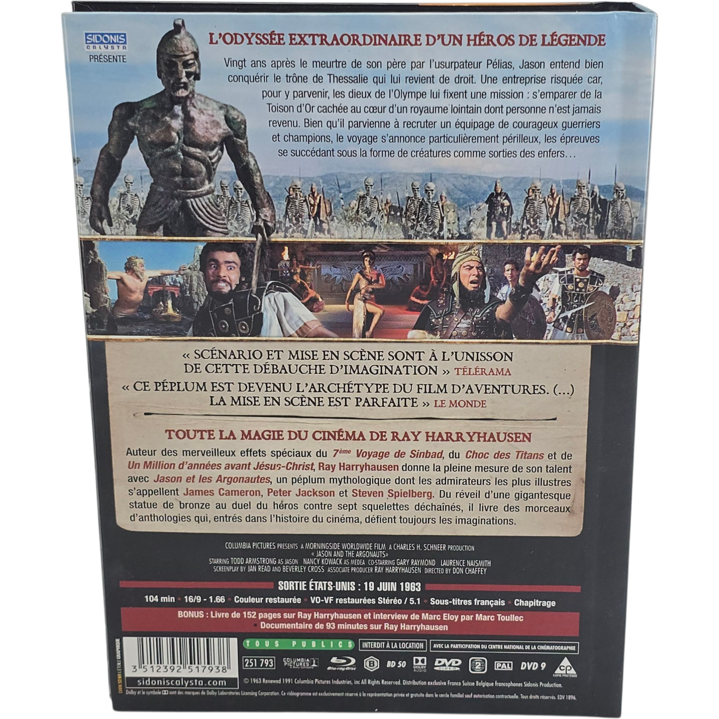 Jason et Les Argonautes Édition Collector Blu-Ray + DVD + Livre VF DVD Zone 2