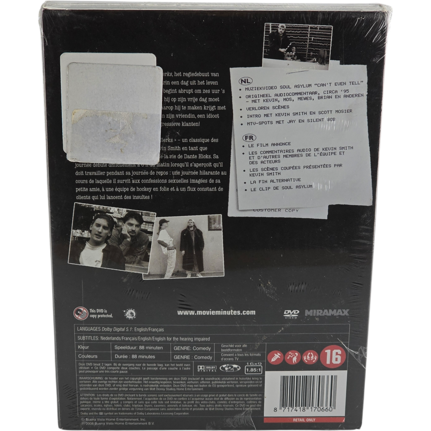 Clerks 1994 DVD Kevin Smith Brian O'Halloran, Jeff Anderson 2004 Zone 2