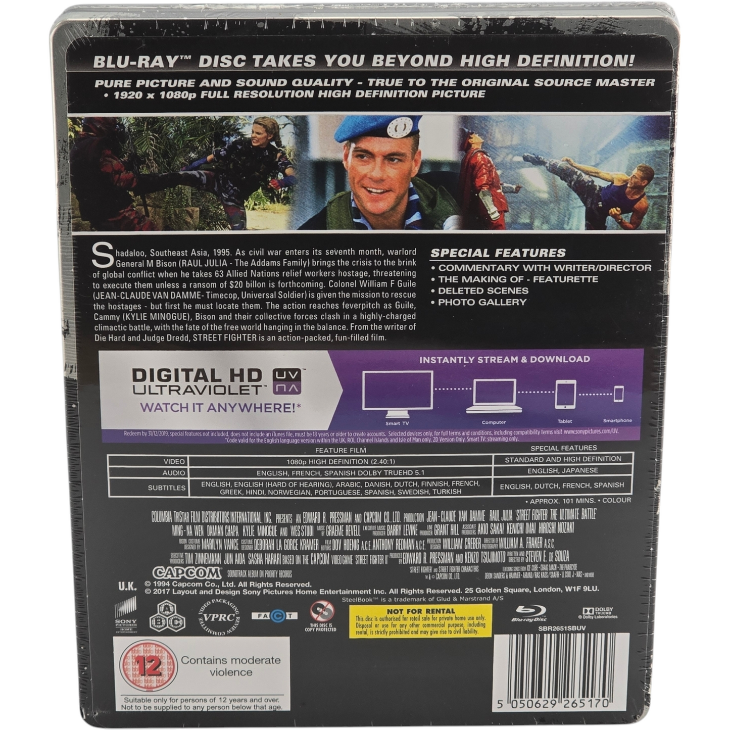 Street Fighter Steelbook Blu-ray Van Damme Zavvi Exclusive édition Limité Libre