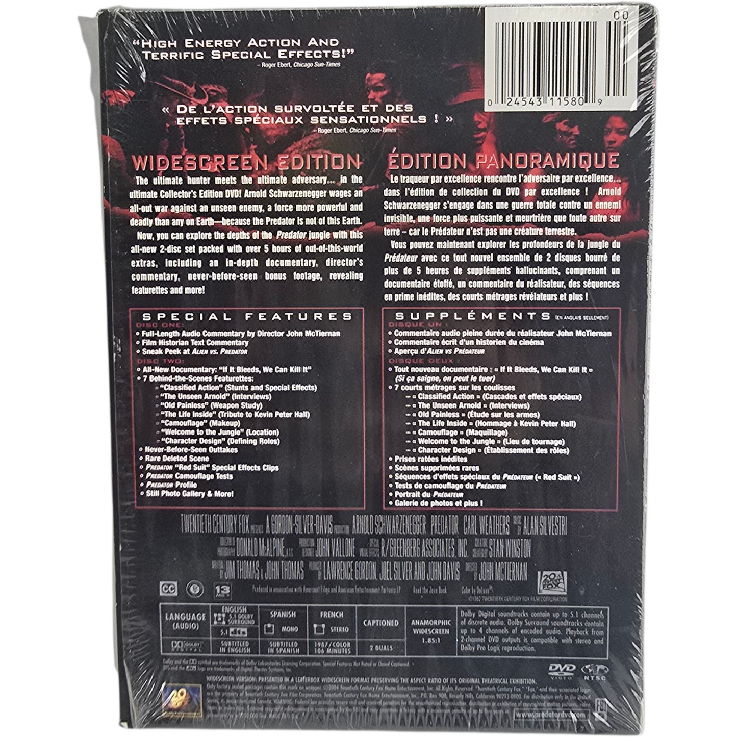 Predator DVD DigiPack Widescreen Collector's Edt Arnold Schwarzenegger Region 1