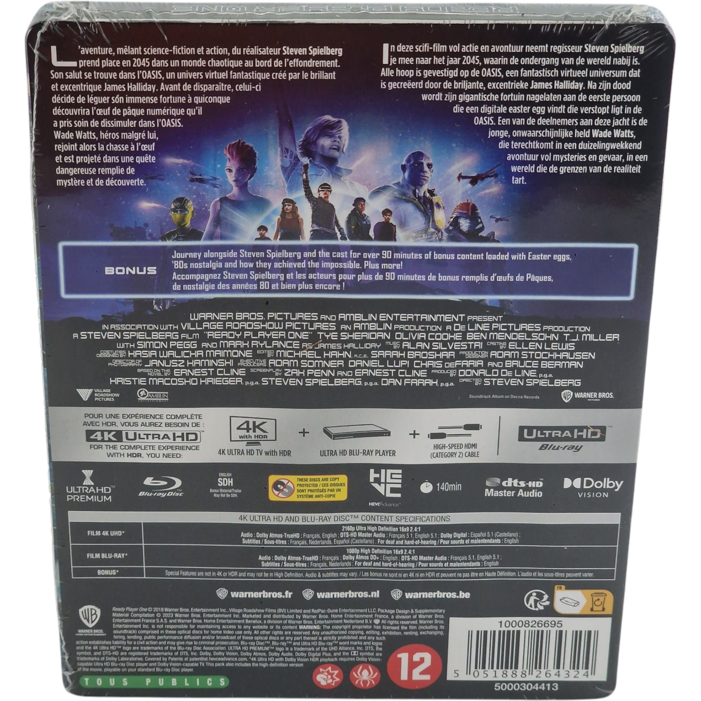 Ready Player One SteelBook 4K Ultra HD +Blu-ray Steven Spielberg , Limitée B