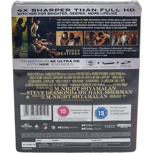 Knock at the Cabin – SteelBook 4K Ultra HD – vue 3