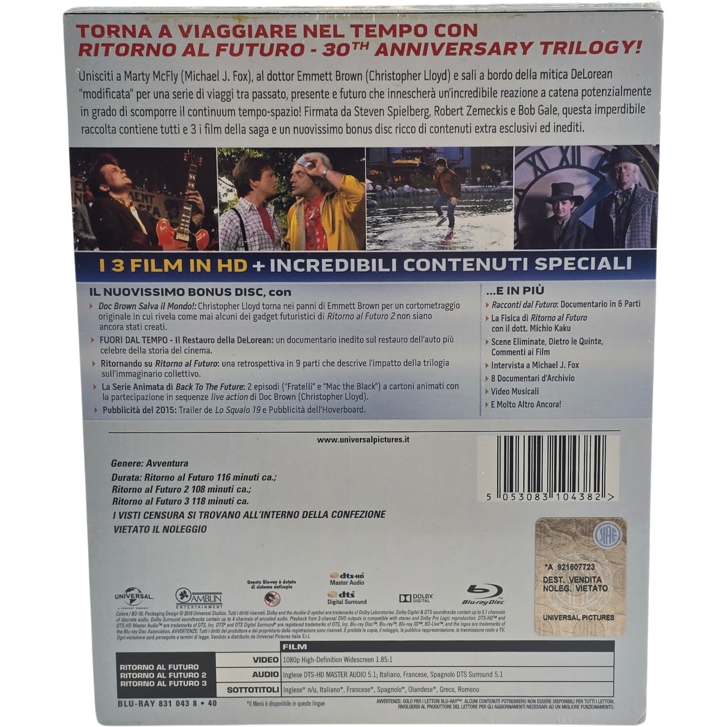 Retour vers le futur :La trilogie 3 X Blu-ray SteelBook 2015 Limitée Zone Libre
