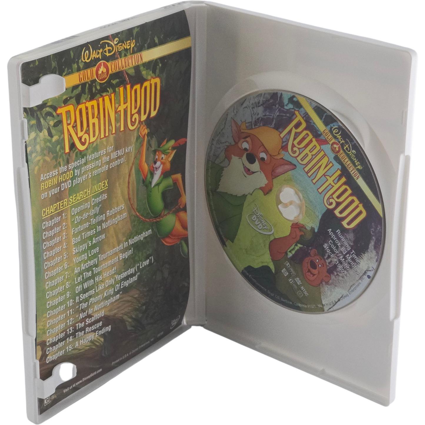 Robin Hood DVD Walt Disney Gold Classic Collection Zone 1 US Import