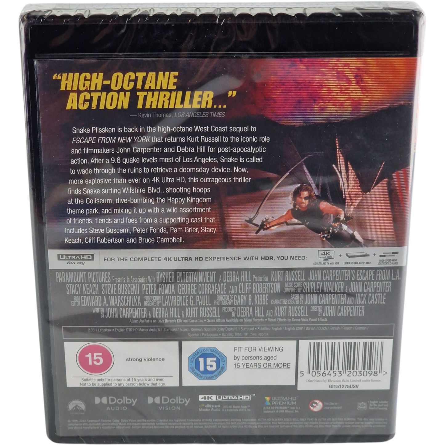 Escape from L.A. 4K Ultra HD Kurt Russell, John Carpenter 1996 Zone Libre