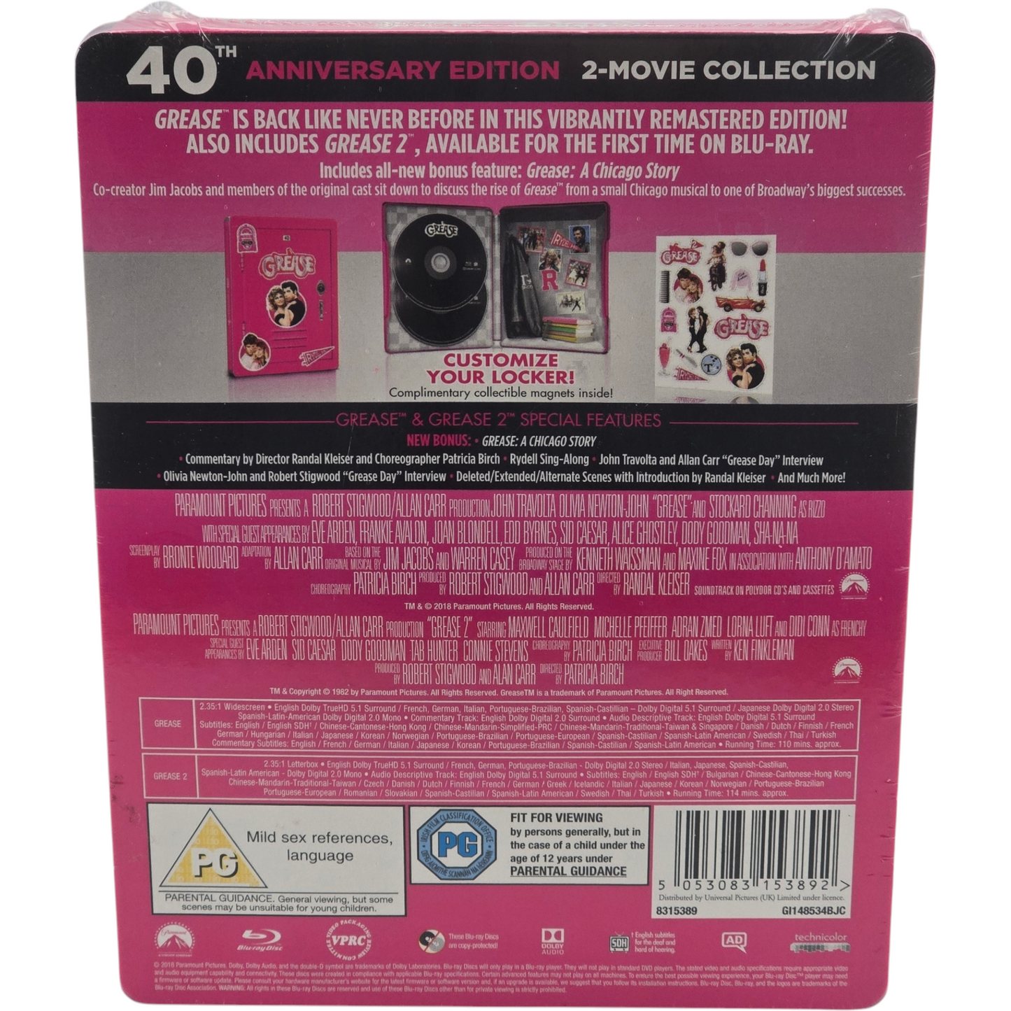 Grease Collection Steelbook Blu-ray 2 Films Zavvi limitée 40e anniversaire Libre