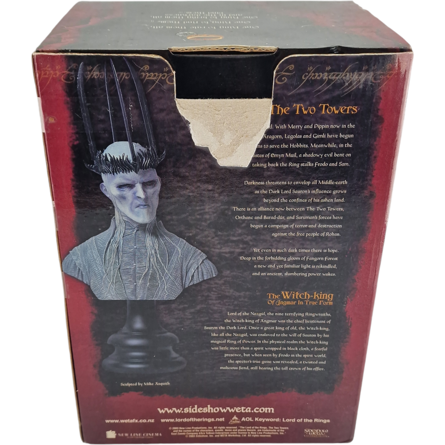 Seigneur des Anneaux Buste Resine Witch-King of Angmar Sideshow Weta  2000 EX Polystone