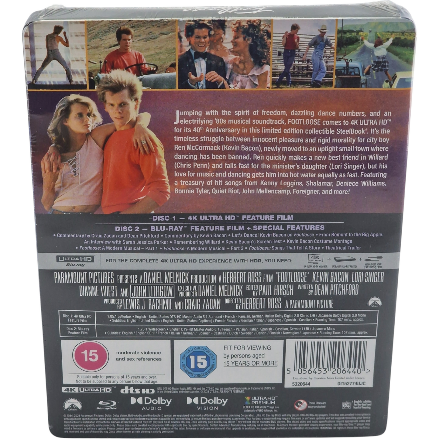 Footloose 1984 SteelBook 4K Ultra HD + Blu-ray Kevin Bacon 2024 Zone B