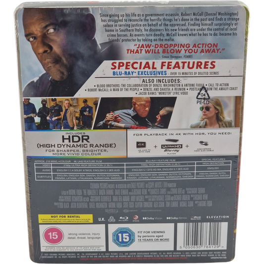 Equalizer 3 SteelBook 4K Blu-ray UK VO Atmos Dolby Vision Denzel Washington