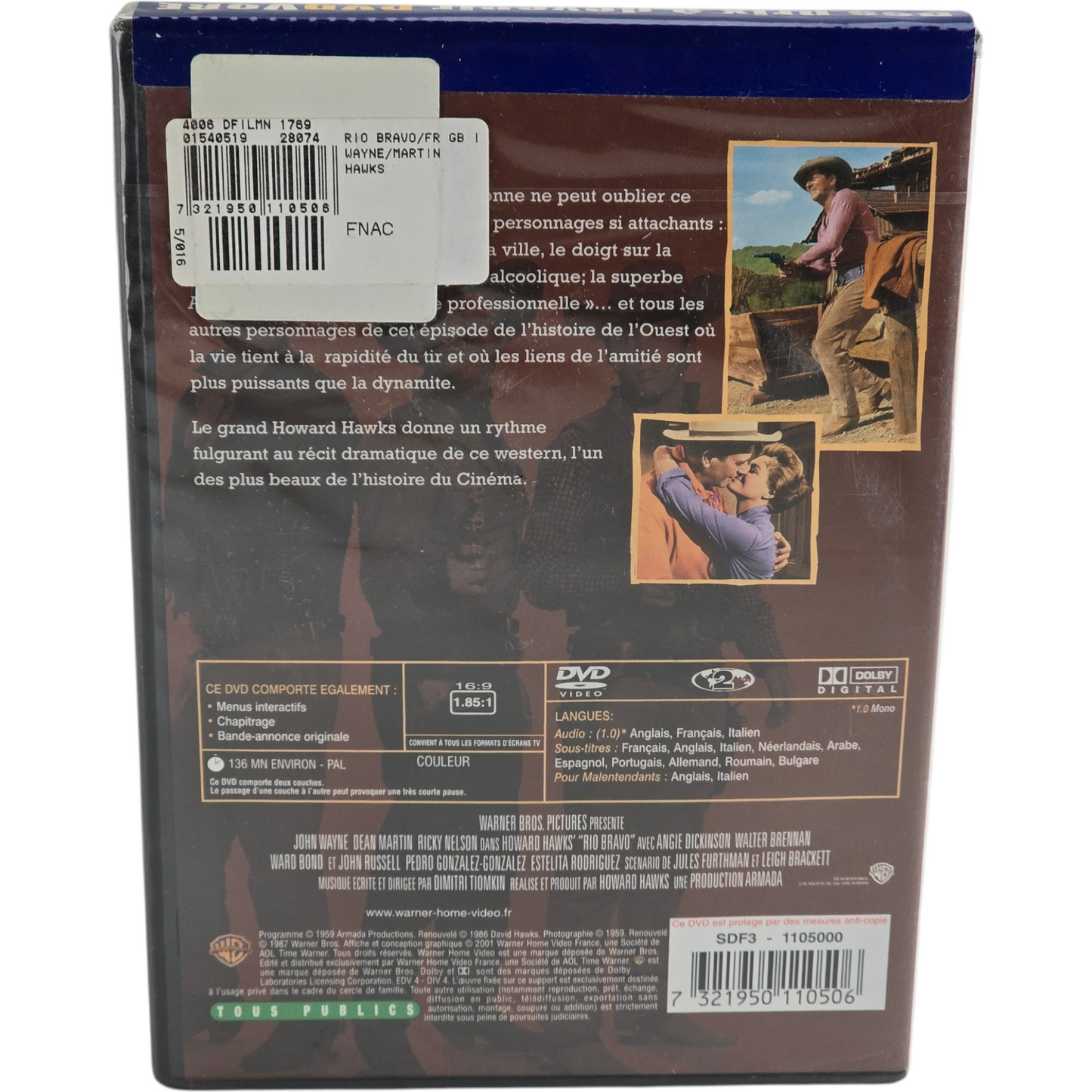 Rio Bravo 1953 John Wayne DVD Howard Hawks 2001 Zone 2