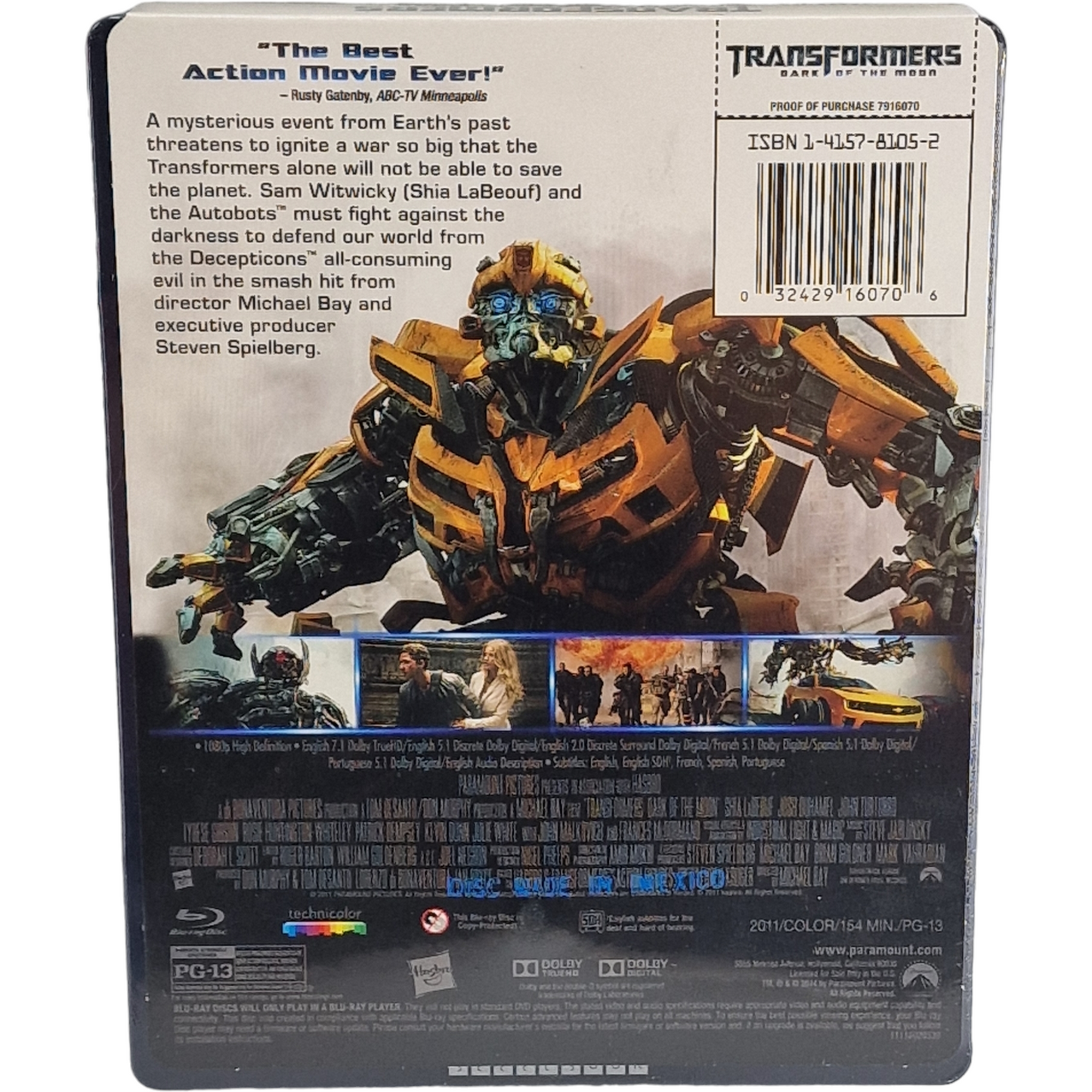 Transformers: Dark of the Moon Blu-ray SteelBook Best Buy Exclusive 2014 Zone A