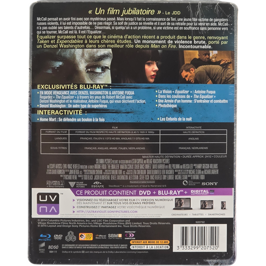 The Equalizer Steelbook Blu-ray + DVD Denzel Washington ltd edition 2015 Libre