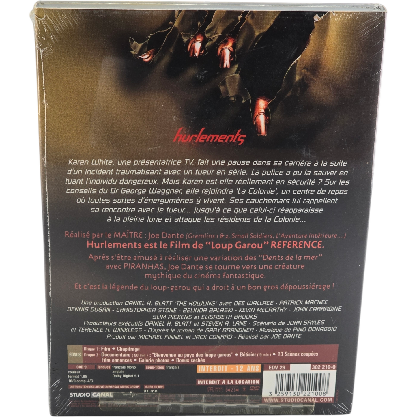 Hurlements Joe Dante Édition Collector 2 X DVD + Bonus Digipack 3 volets Zone B