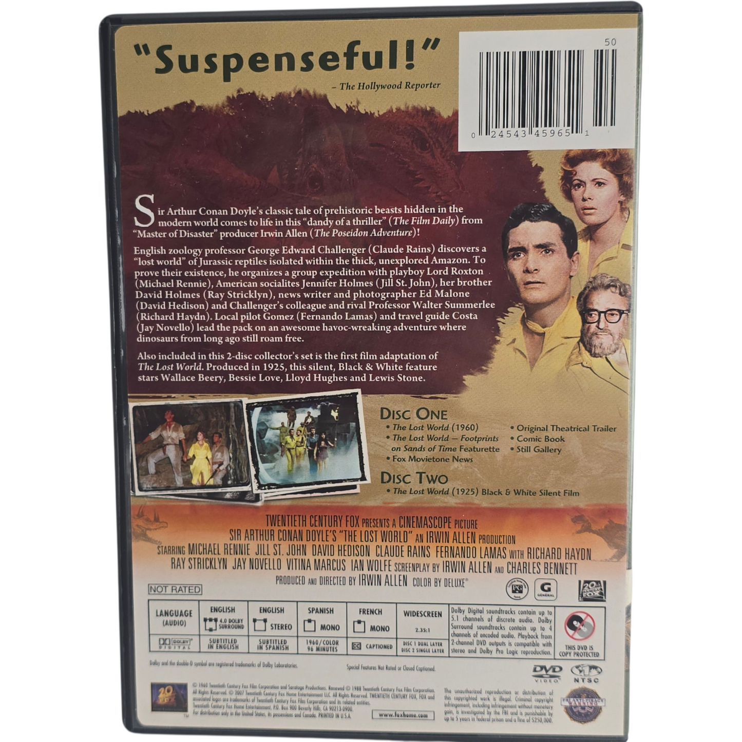 The Lost World DVD 1960 2 Movies Édition Collector 2 DVD Region 1