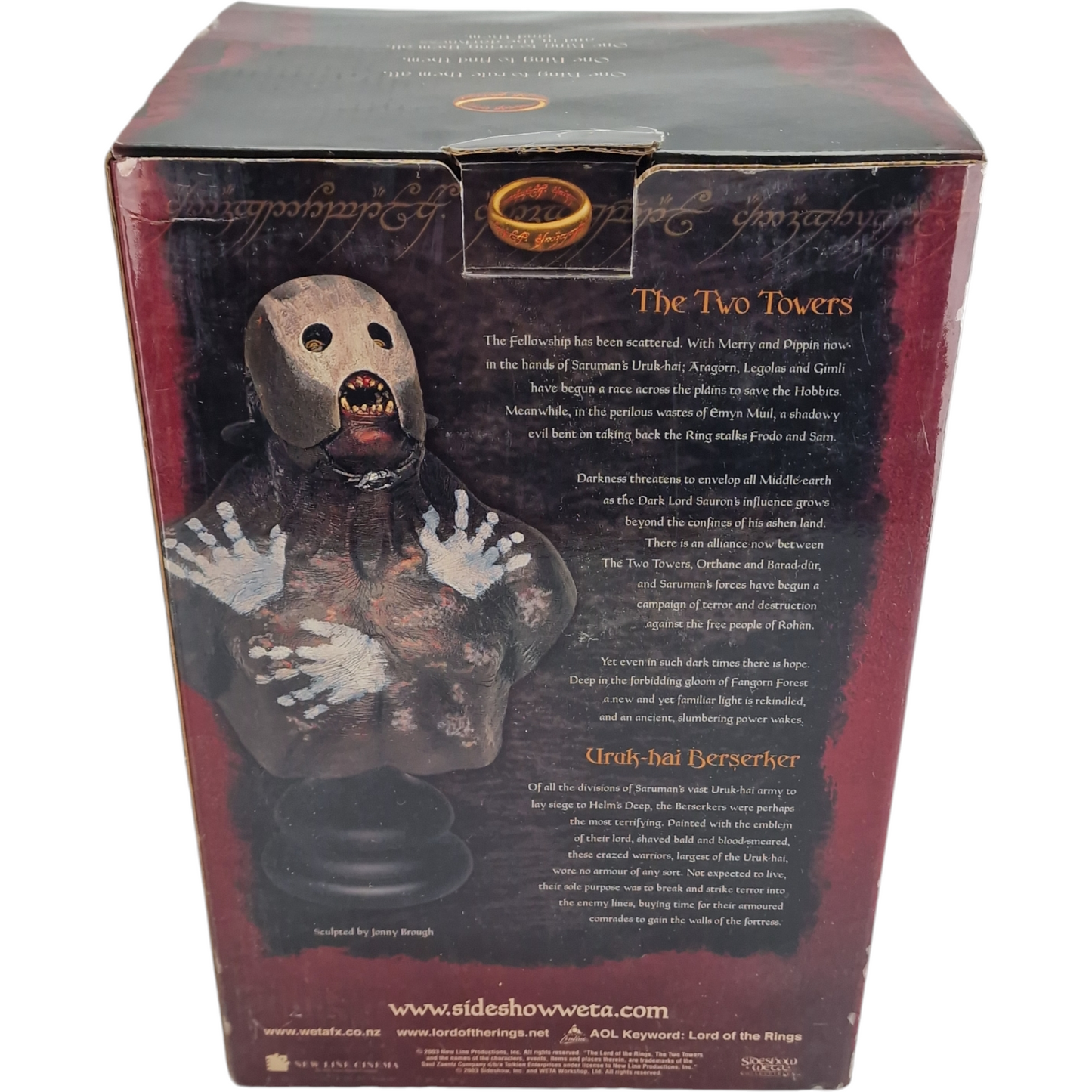 Seigneur des Anneaux Buste Resine Uruk-Hai Berserker Sideshow Weta 2000 Ex Polystone 1/4