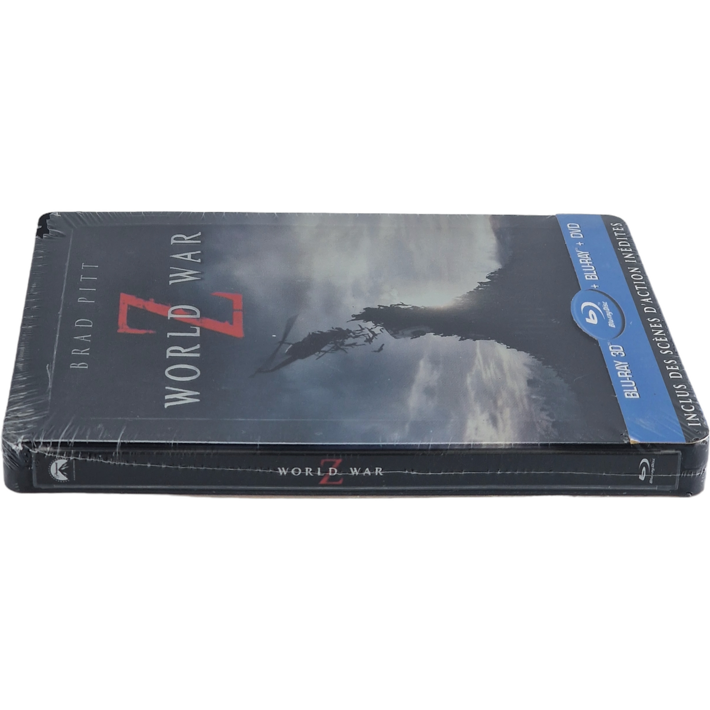 World War Z Blu-ray 3D +2D +DVD Steelbook embossé édit Limitée Brad Pitt Libre
