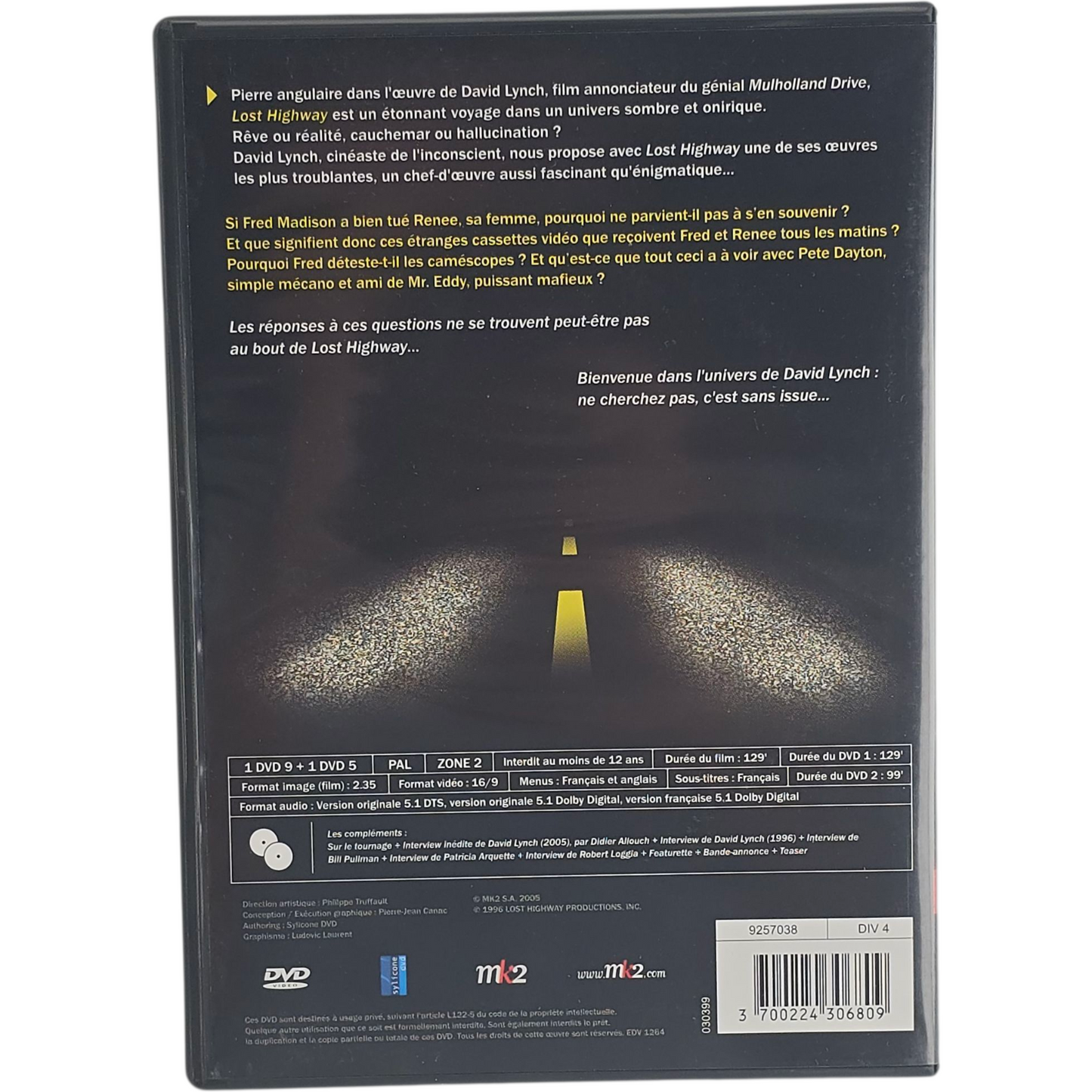 Lost Highway DVD 1997 David Lynch Bill Pullman, Patricia Arquette Zone 2