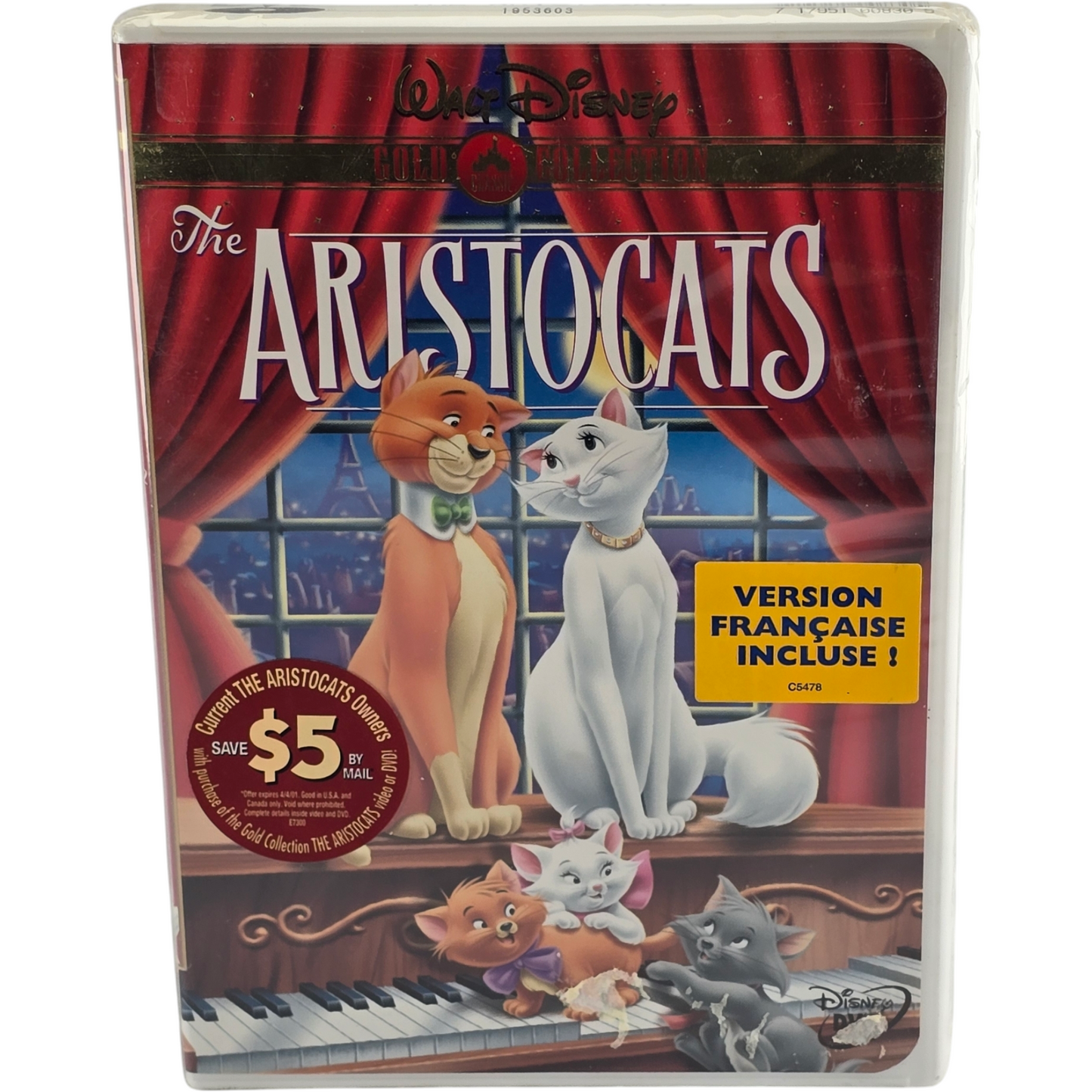 Les Aristochats DVD Walt Disney Gold Classic Collection 30e 2000 VF Region A