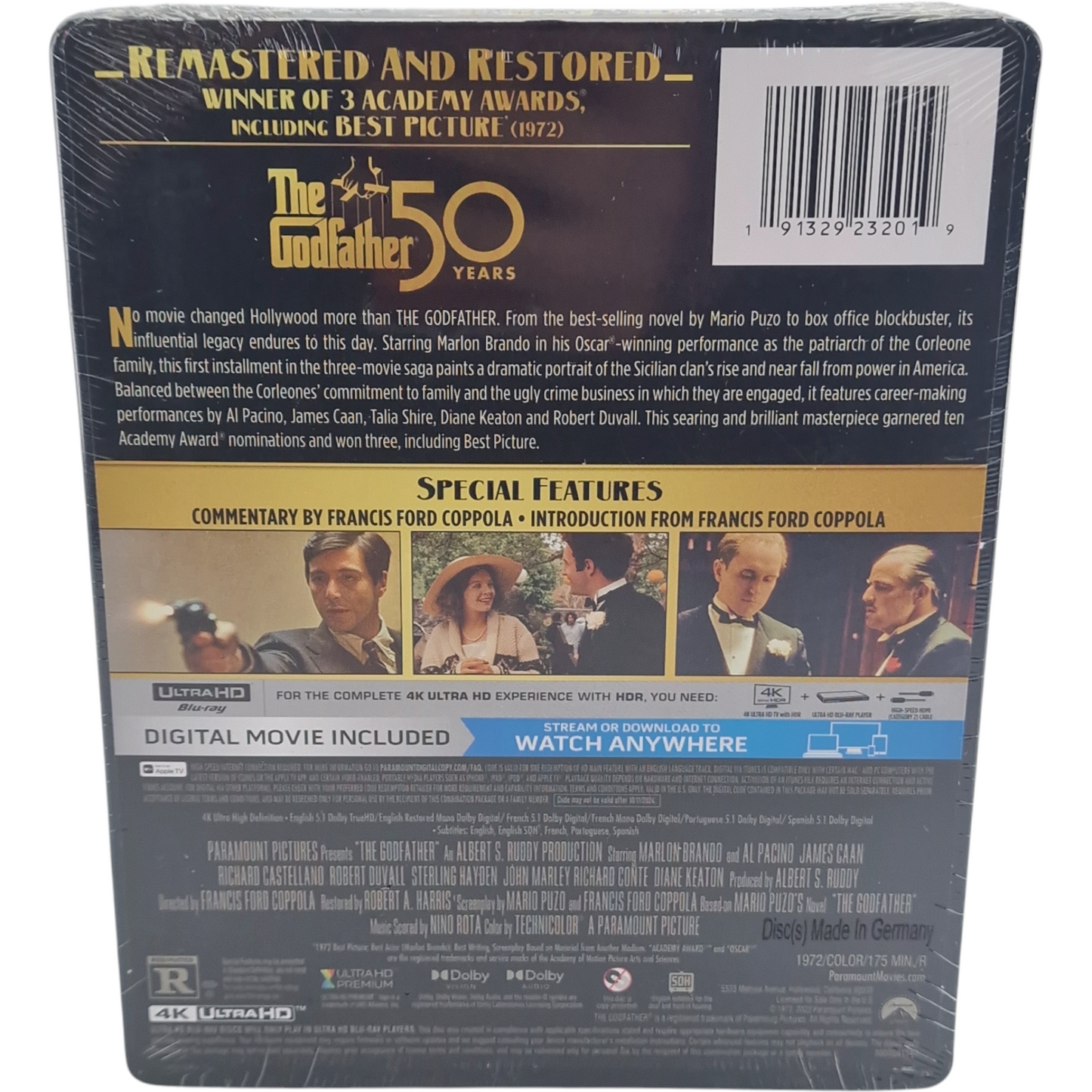 The Godfather: Steelbook 4K Ultra HD + Digital 4K Marlon Brando, Al Pacino Libre