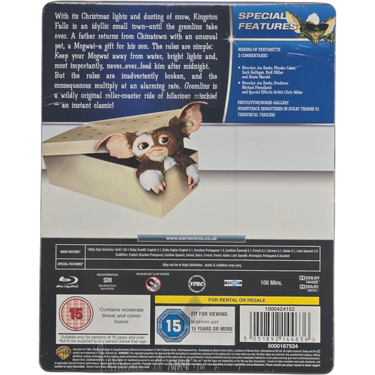 Gremlins SteelBook Blu-ray Débossé Zavvi Import UK VF Joe Dante Comédie Horreur