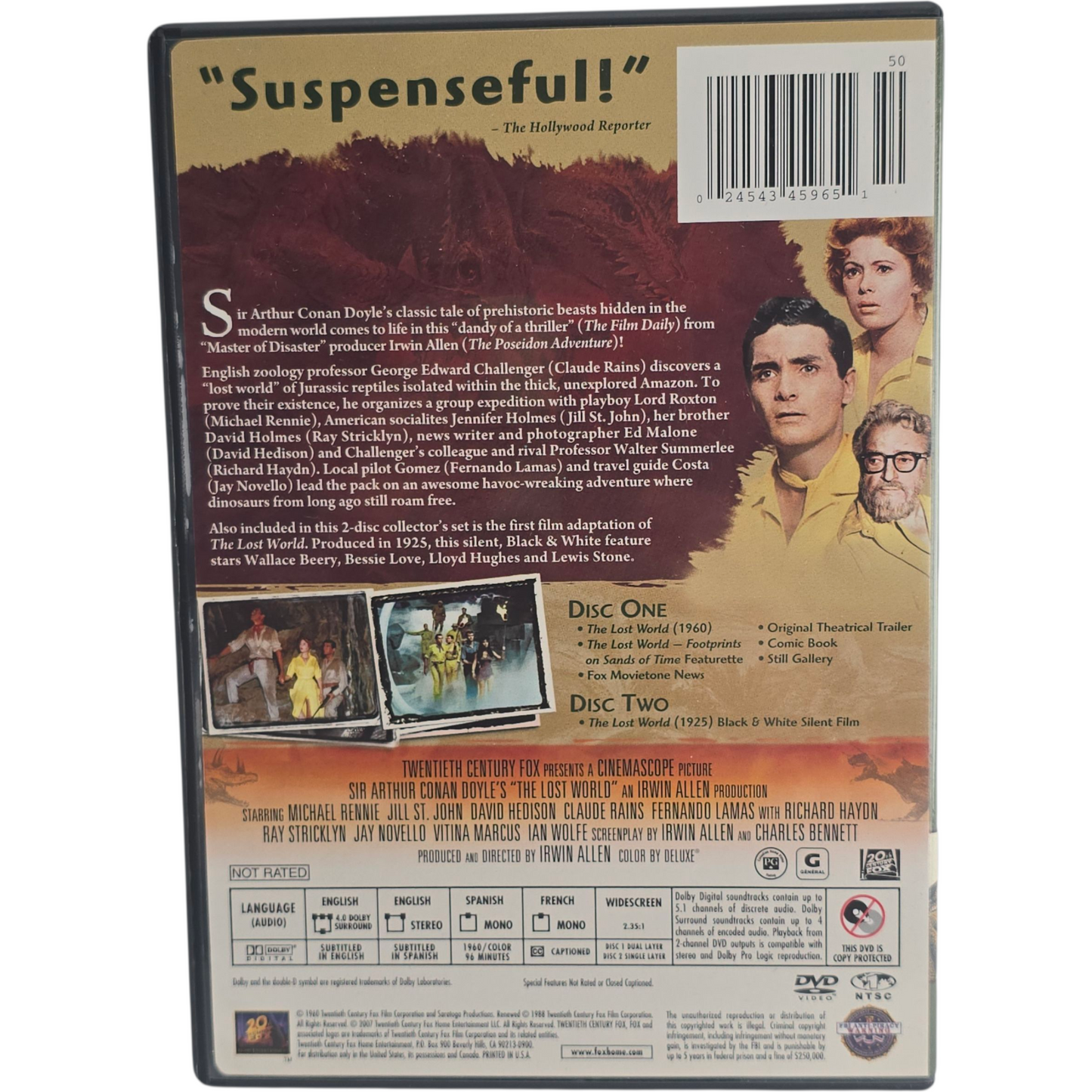 The Lost World DVD 1960 2 Movies Édition Collector 2 DVD Region 1