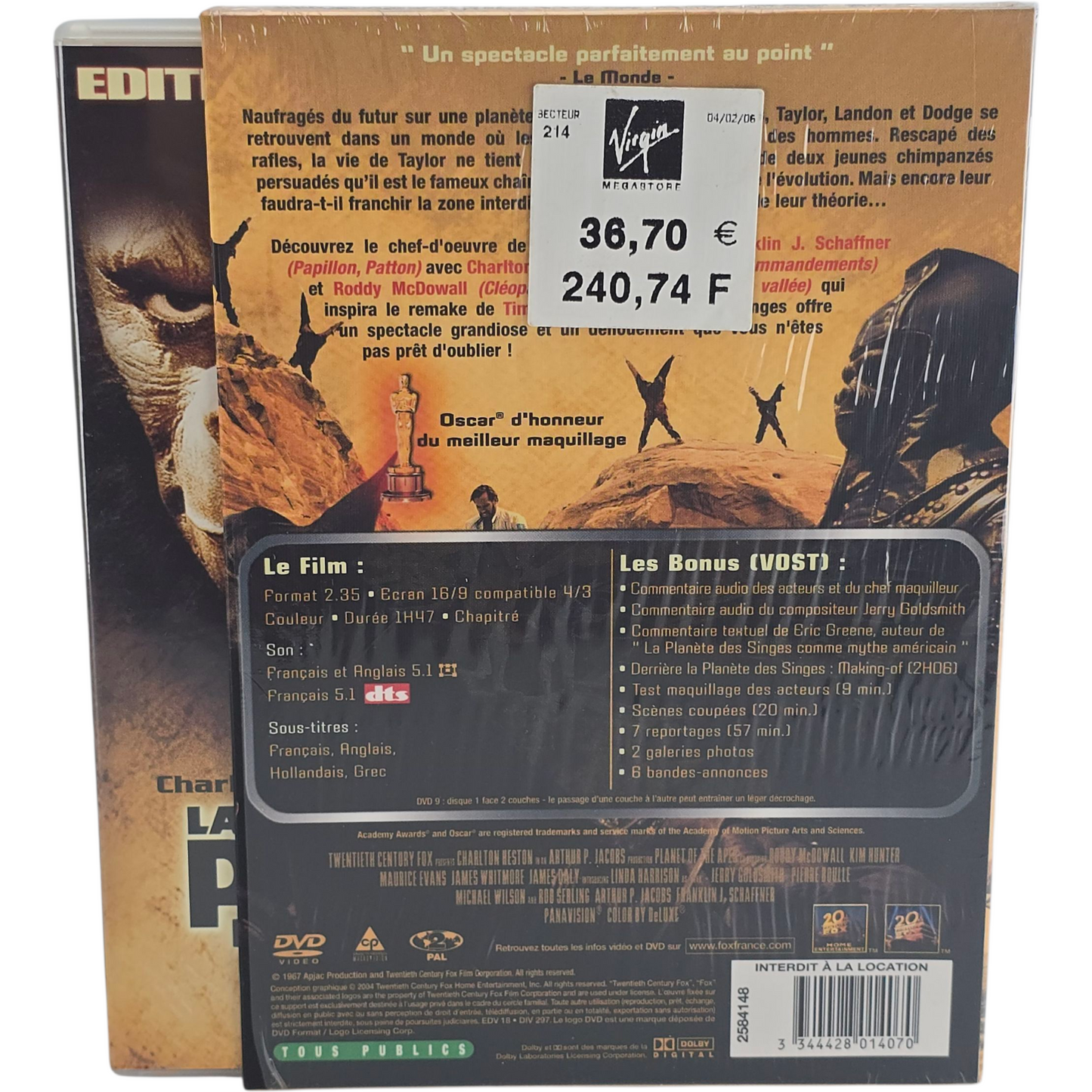 La Planète des singes 2 X DVD Édition Collector  VF DVD Region 2