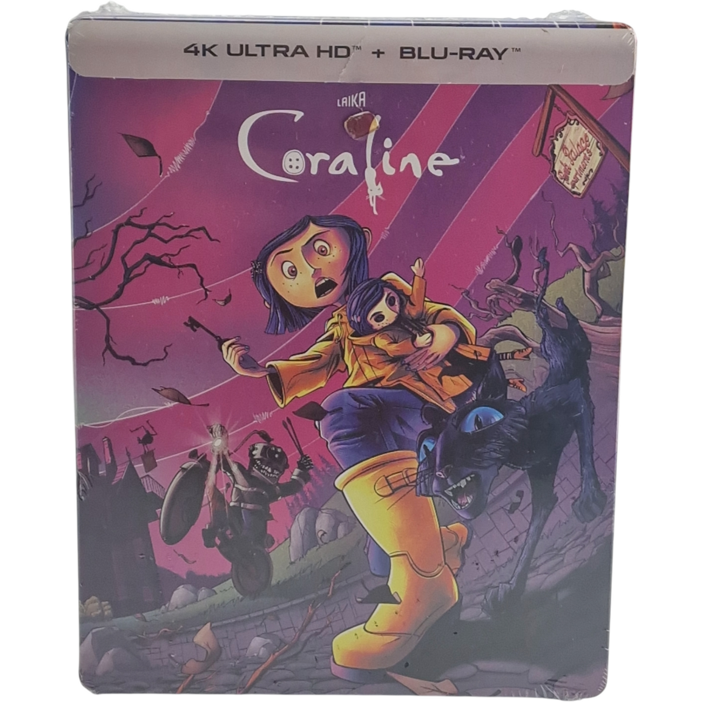 Coraline 2009 Steelbook Blu-ray 4K Ultra HD + Blu-ray Shout Factory 2022 Zone A
