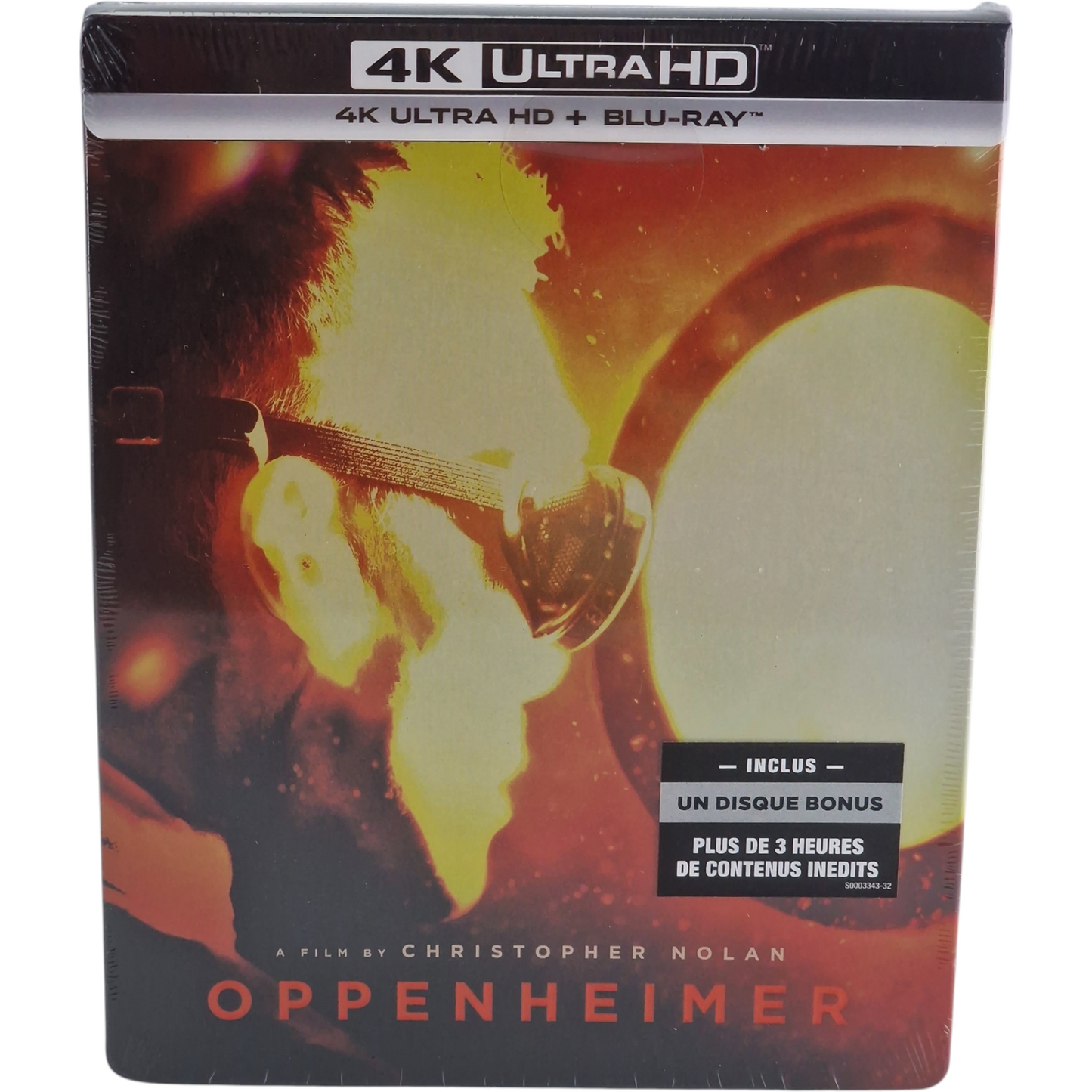 Oppenheimer Steelbook Embossé Blu-ray 4K Ultra HD+ Blu-ray édition Éxlusif Zone Libre