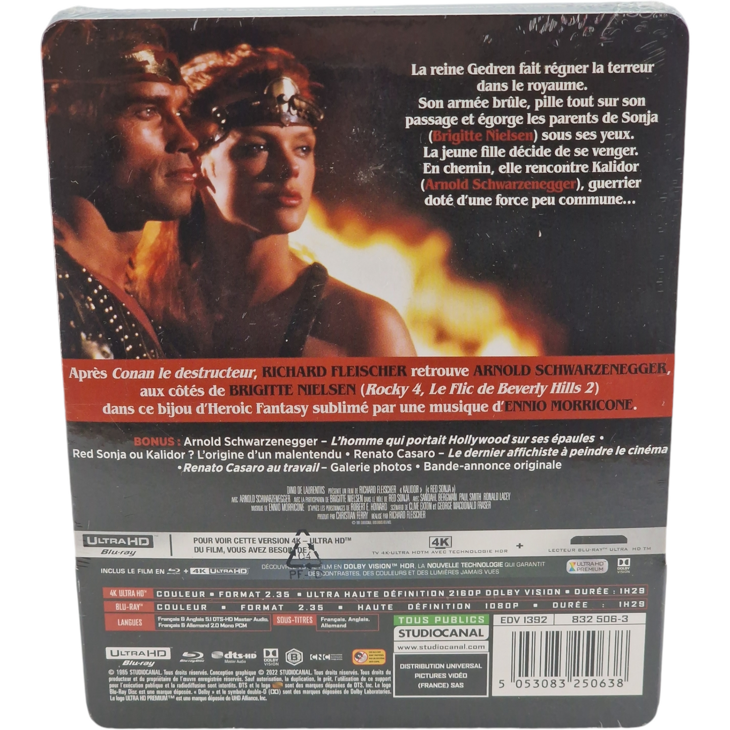 Red Sonja "Kalidor" 4K Ultra HD + Blu-ray SteelBook Arnold Schwarzenegger B