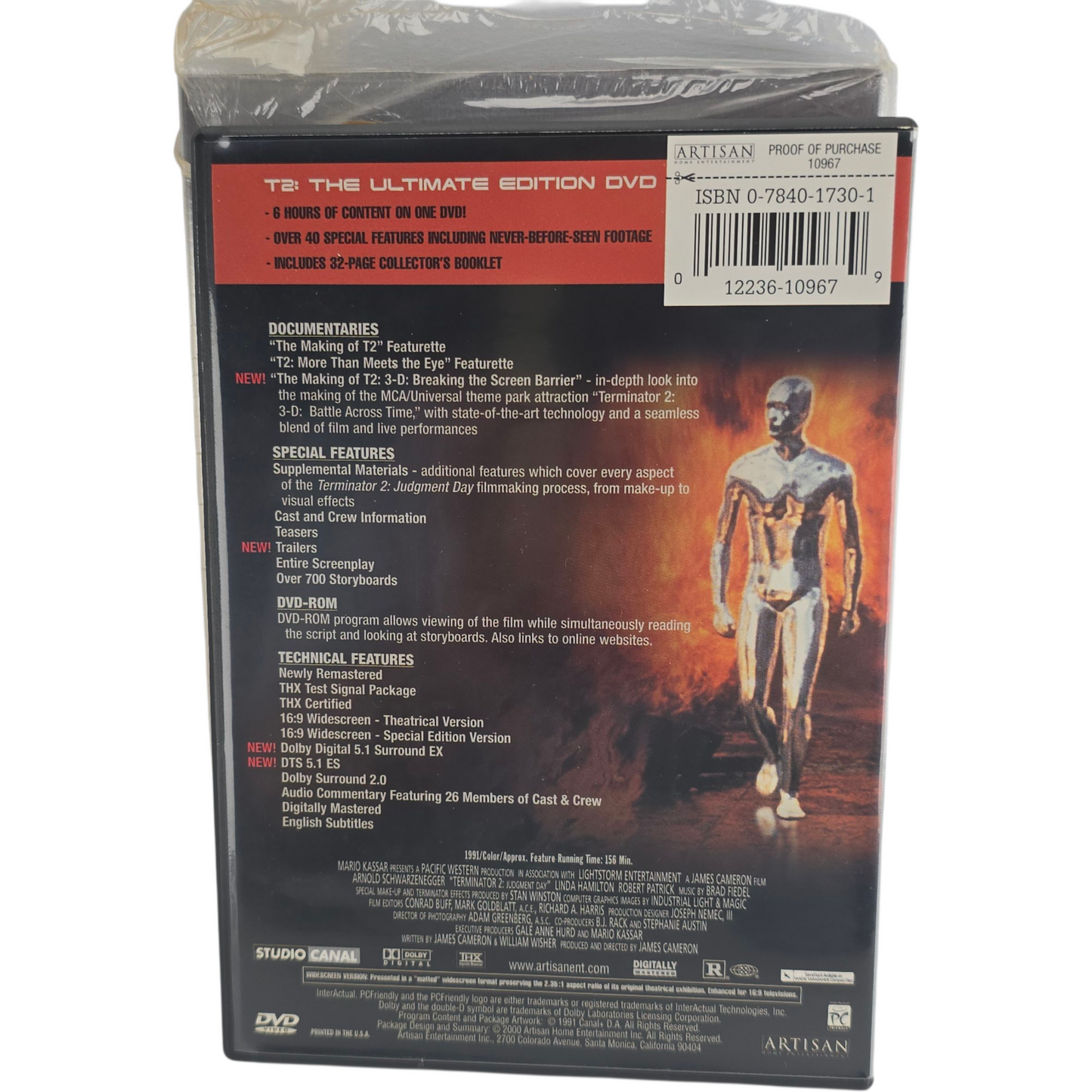 Terminator 2 : Judgment Day DVD Metal Slipcase The Ultimate Edition Zone A