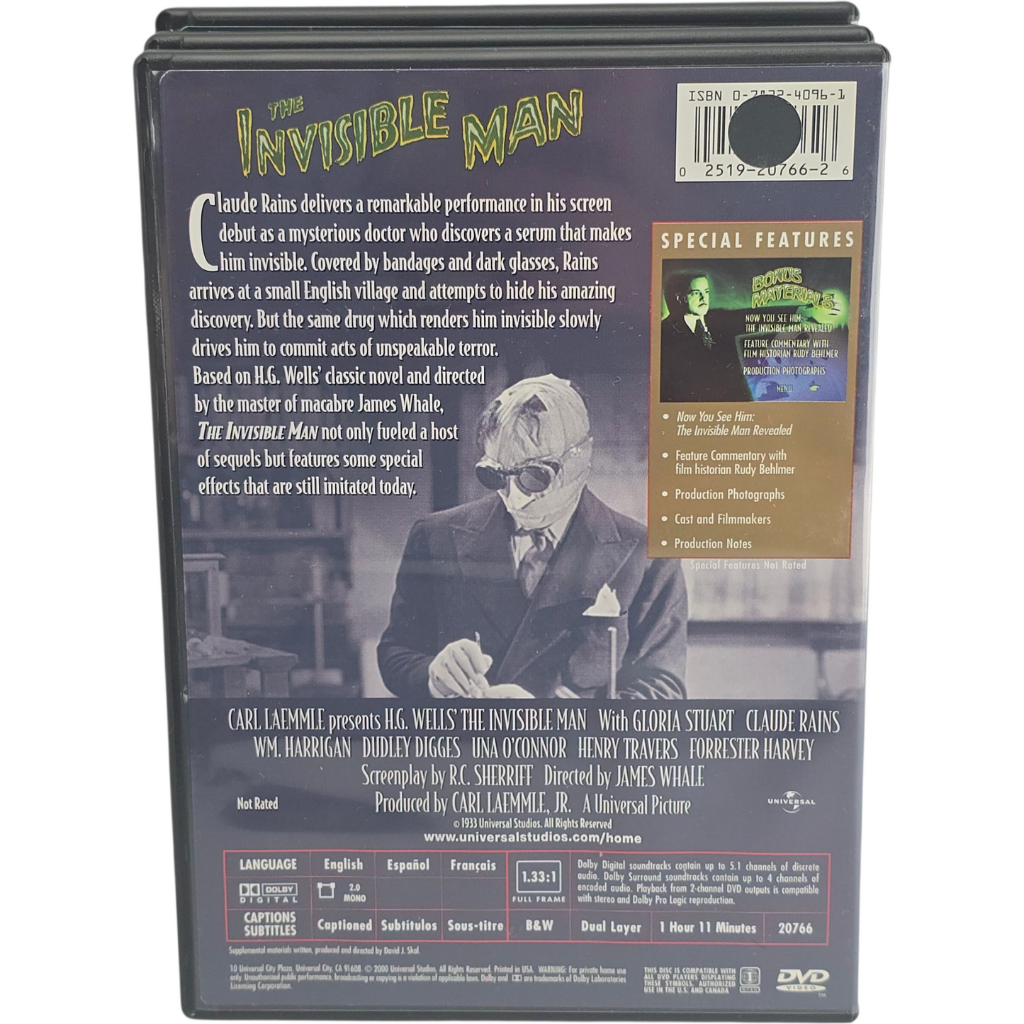 Universal Studios Classic Monster Collection DVD 9 Films Zone 1 US Import