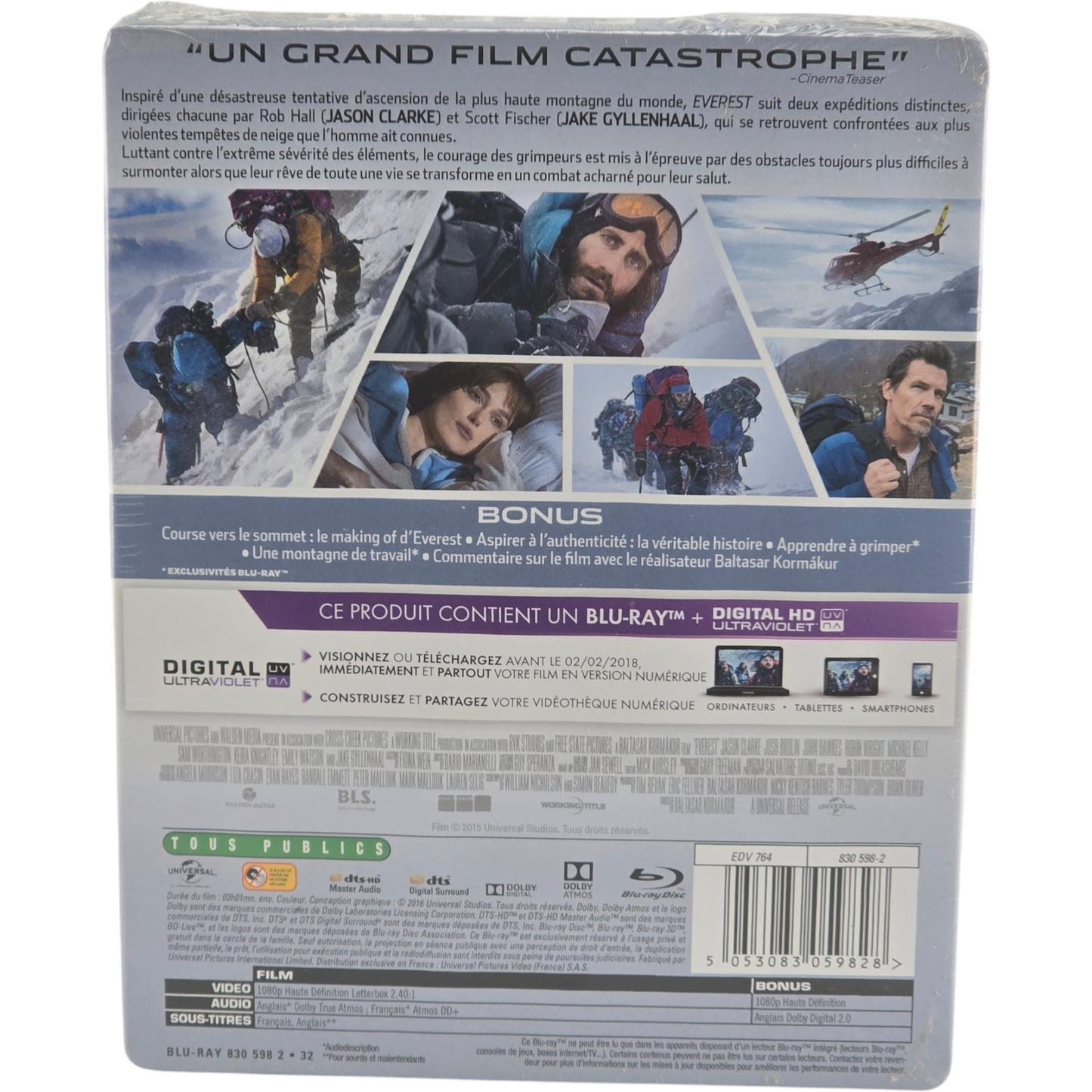Everest SteelBook Blu-ray Edt Limitée 2016 Jason Clarke,Josh Brolin Zone Libre