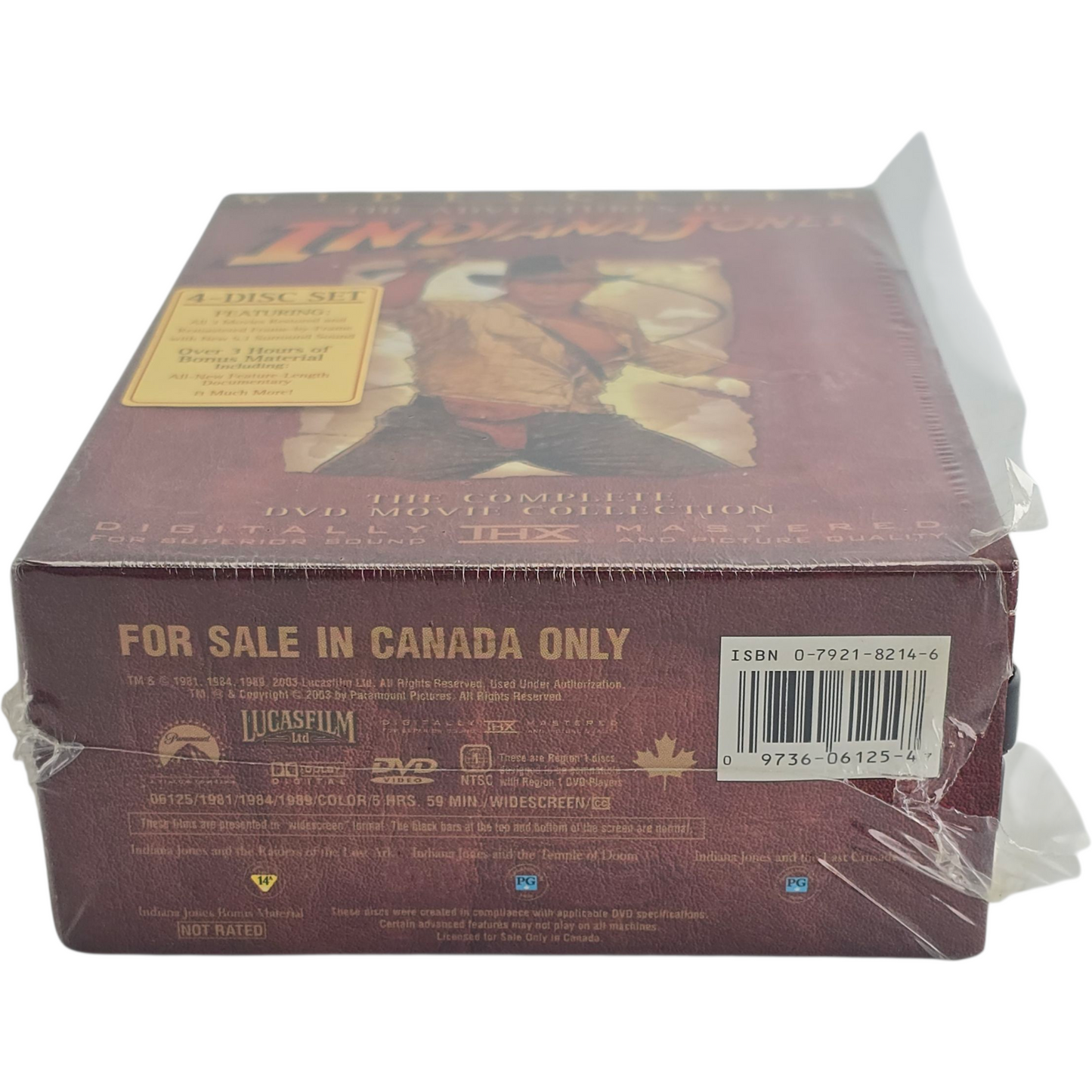 The Adventures of Indiana Jones DVD 3 Films Steven Spielberg Zone 1 US Import