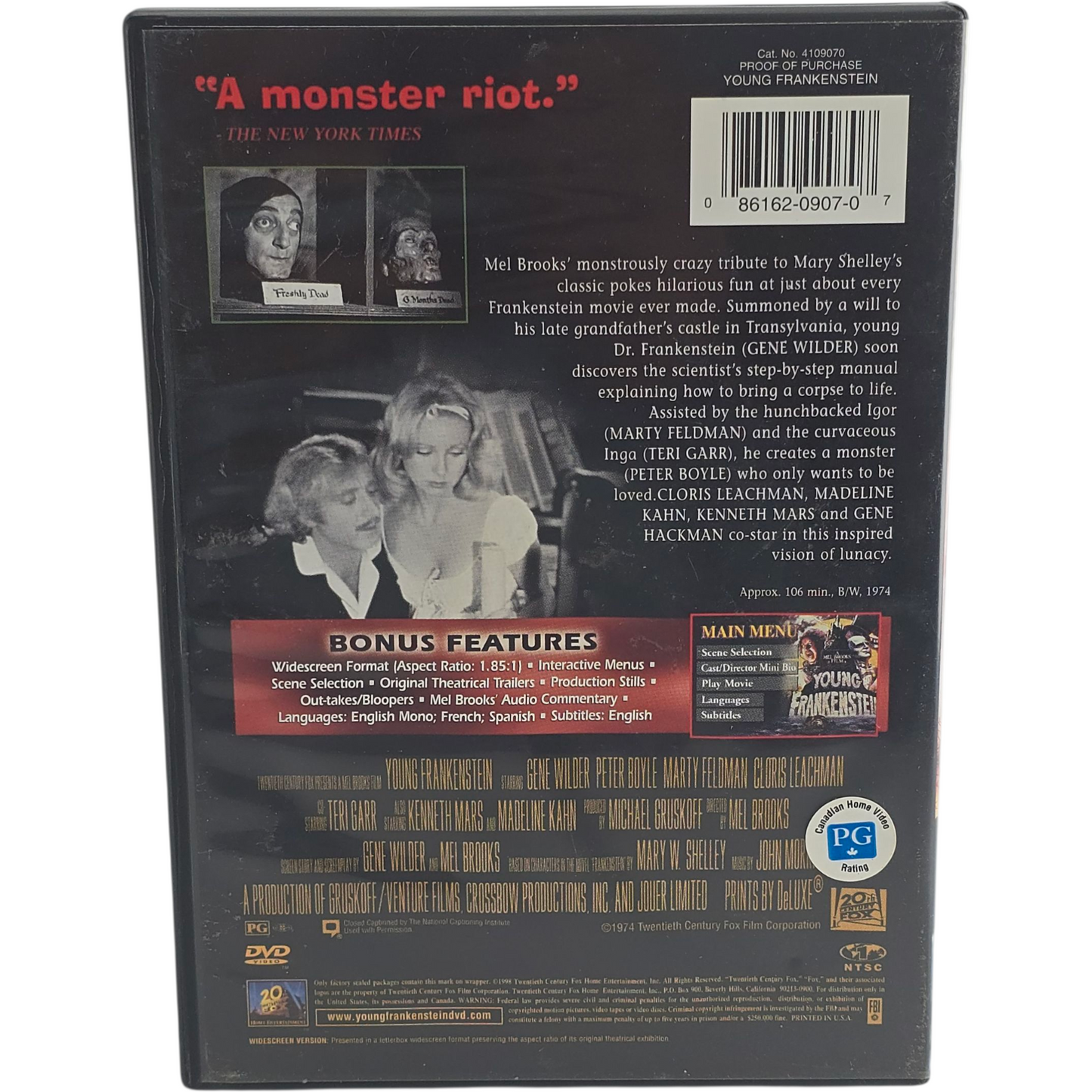 Young Frankenstein DVD Special Edition Mel Brooks Zone 1 US Import
