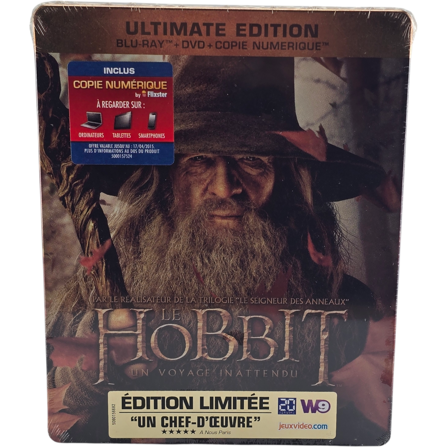 The Hobbit : An Unexpected Journey Gandalf SteelBook Blu-ray + DVD 2013 Zone B