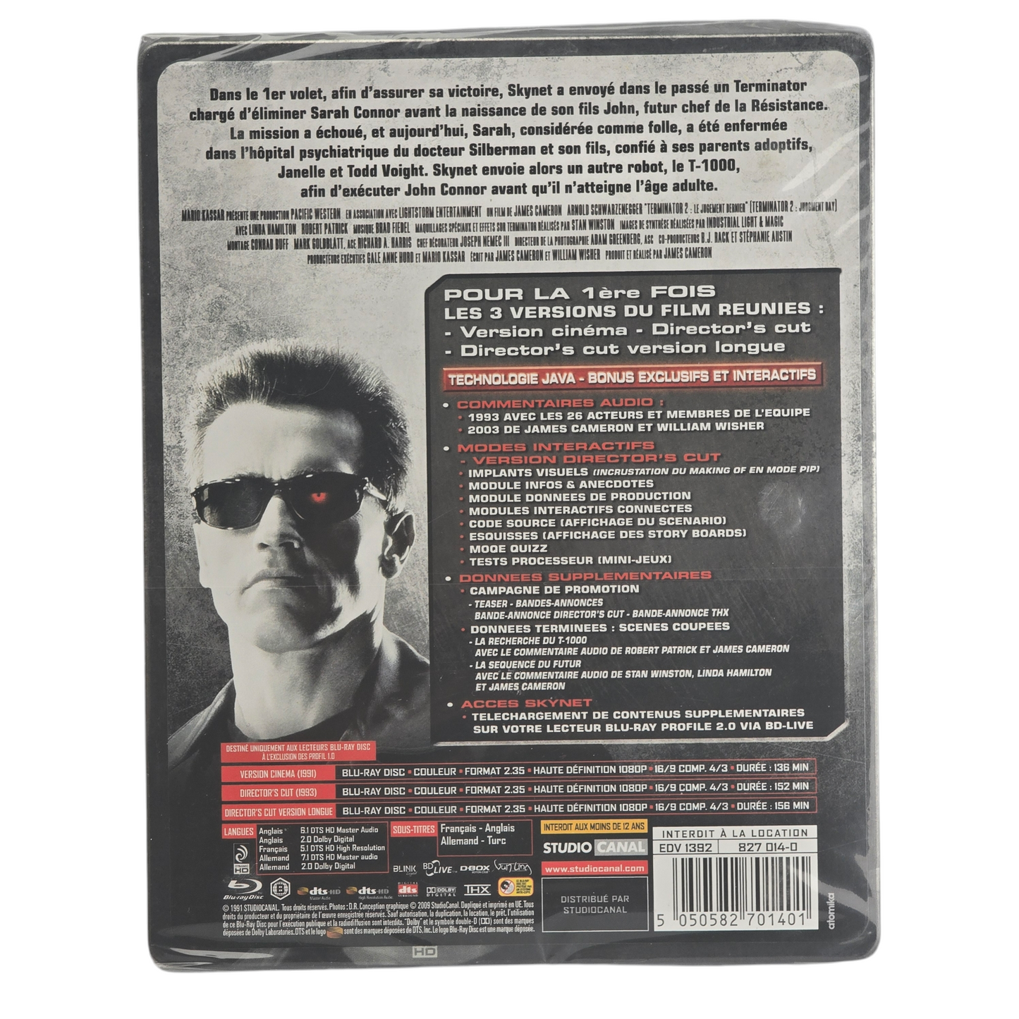 Terminator 2 : Judgment Day 1ère édition Steelbook 2009 Skynet James Cameron B